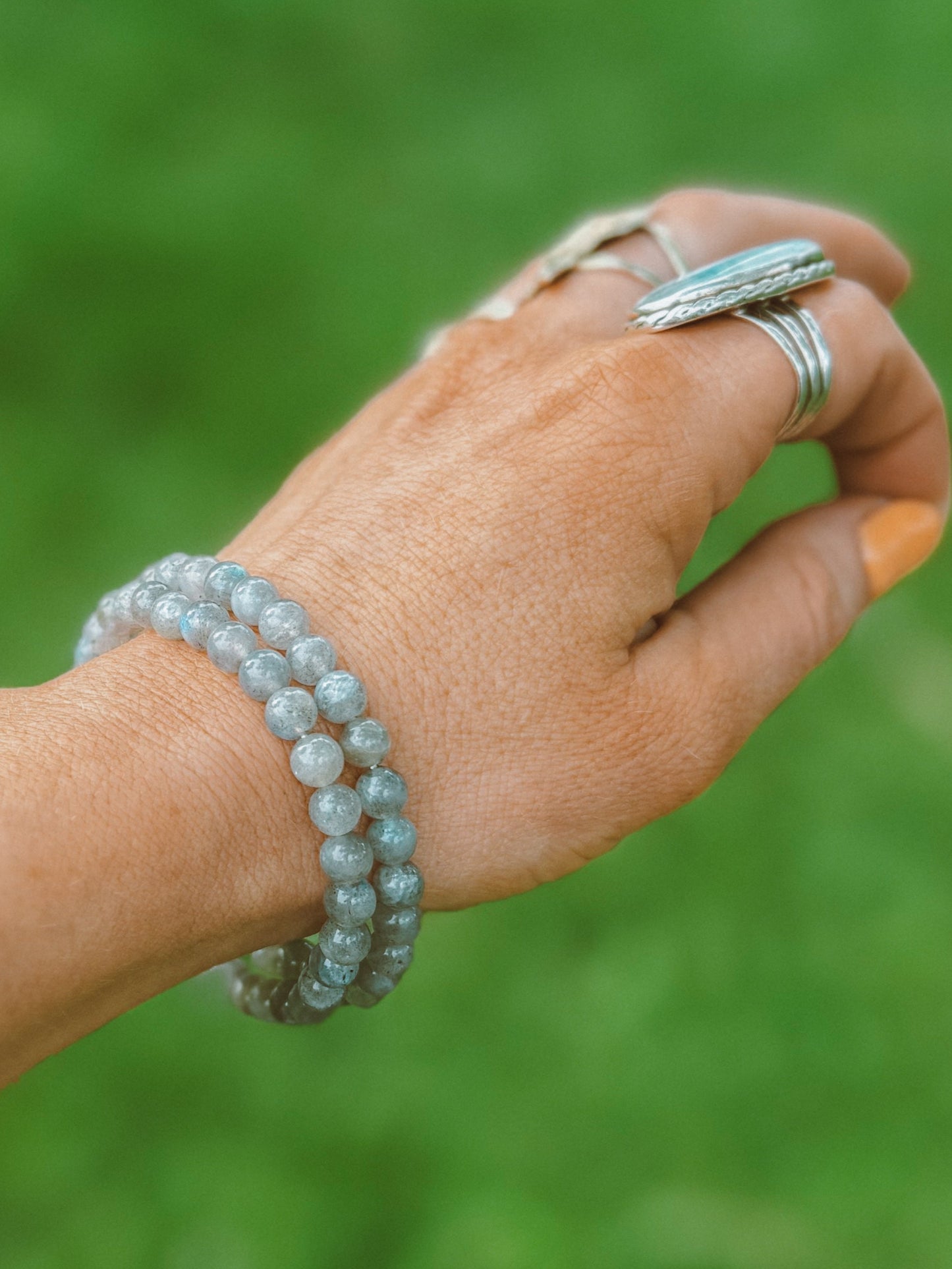 Labradorite Stretch Bracelet – 6mm Beads