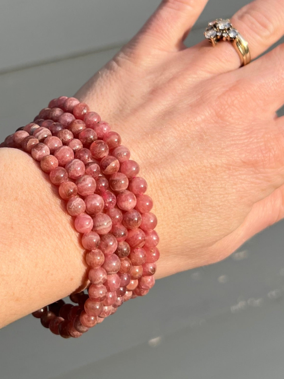 Rhodochrosite Stretch Bracelet – 6mm Beads
