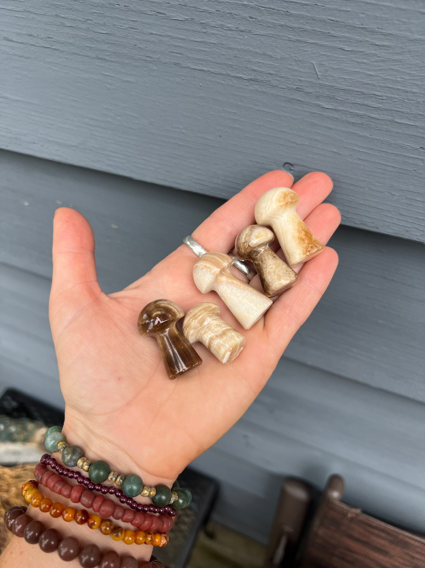 Chocolate Calcite Carved Mushroom Gemstone