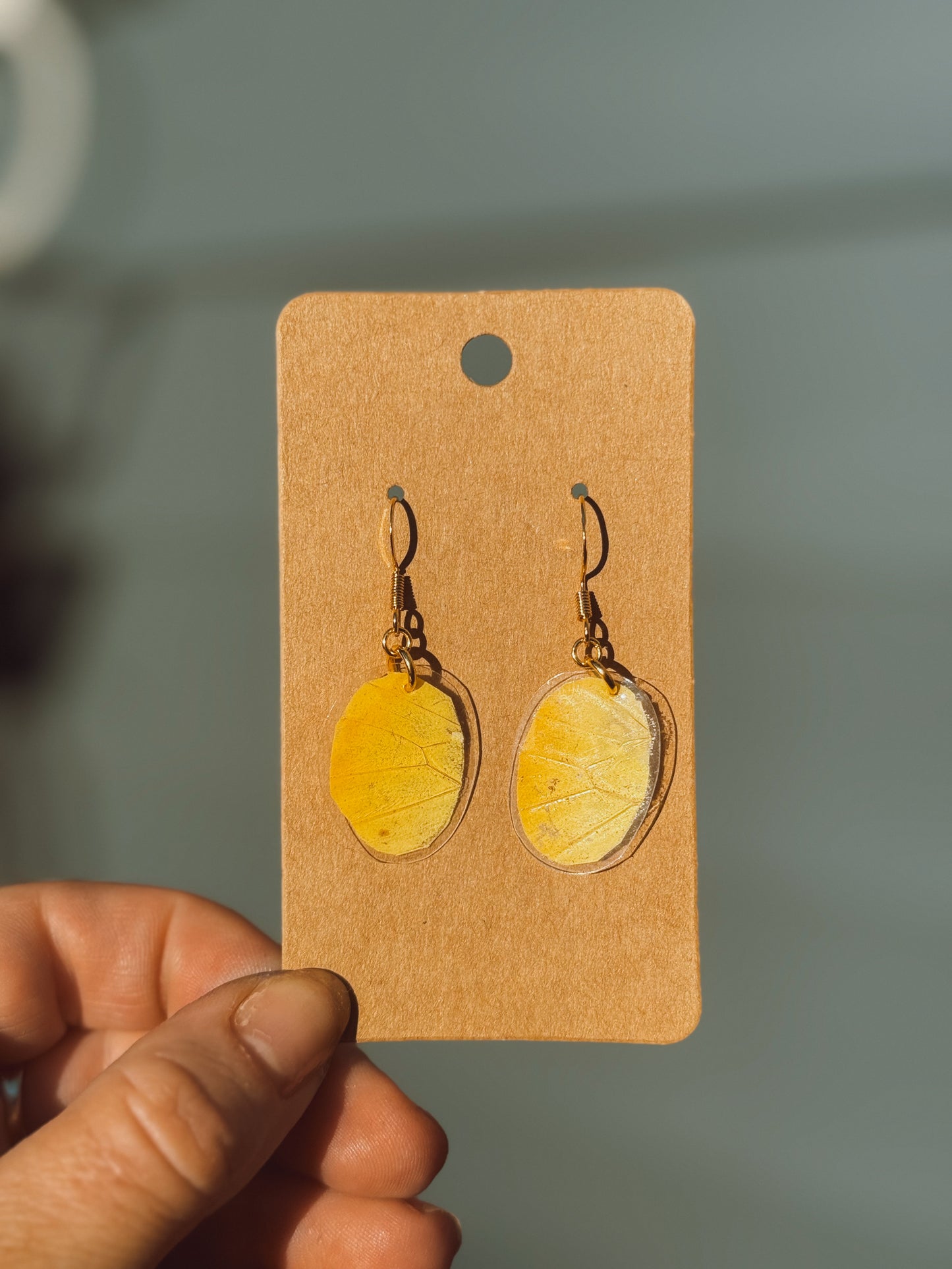 Golden Yellow Moth Wing Earrings – 18k Gold Plated Sterling Silver