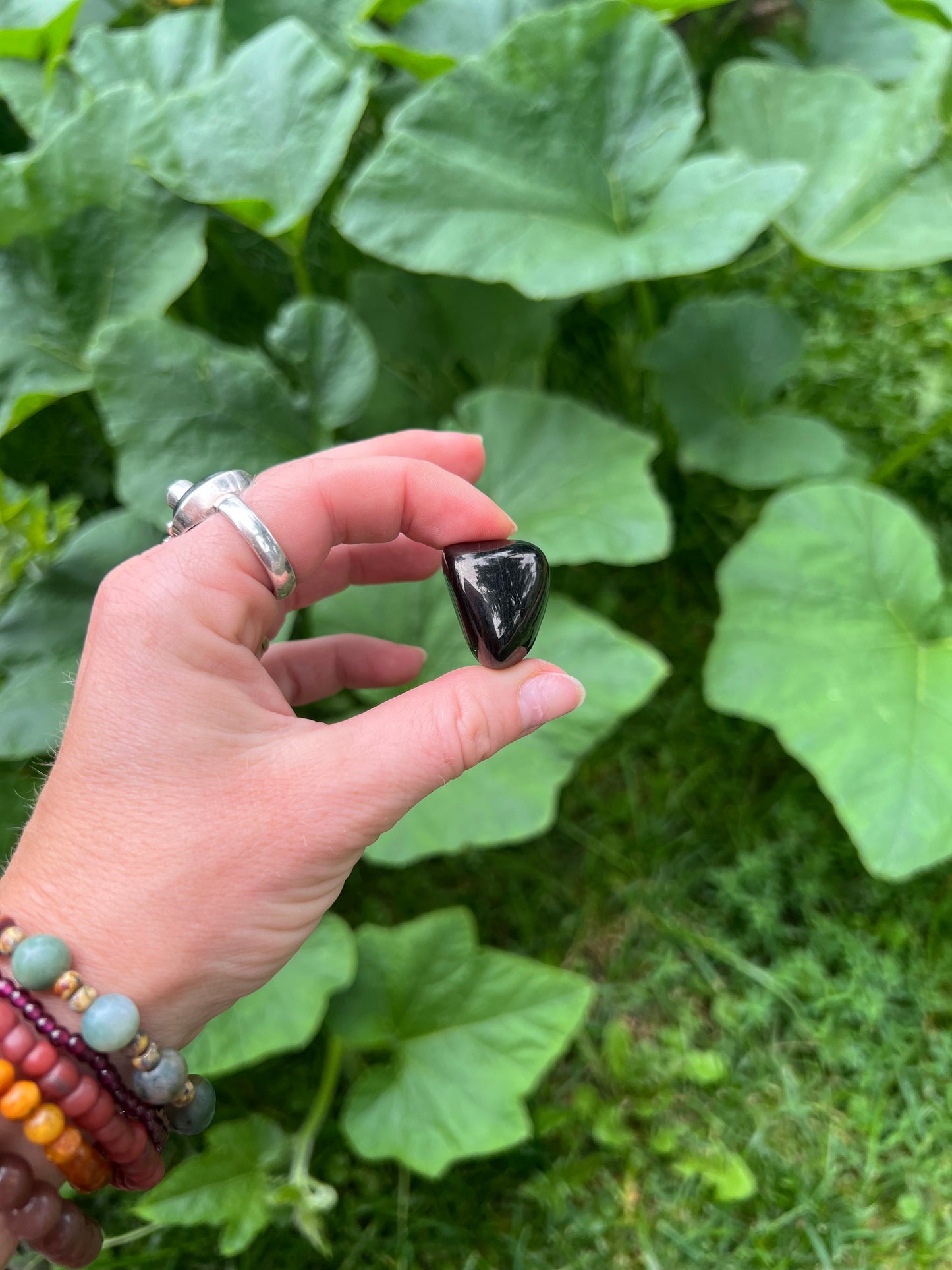 Jet Tumbled Stone