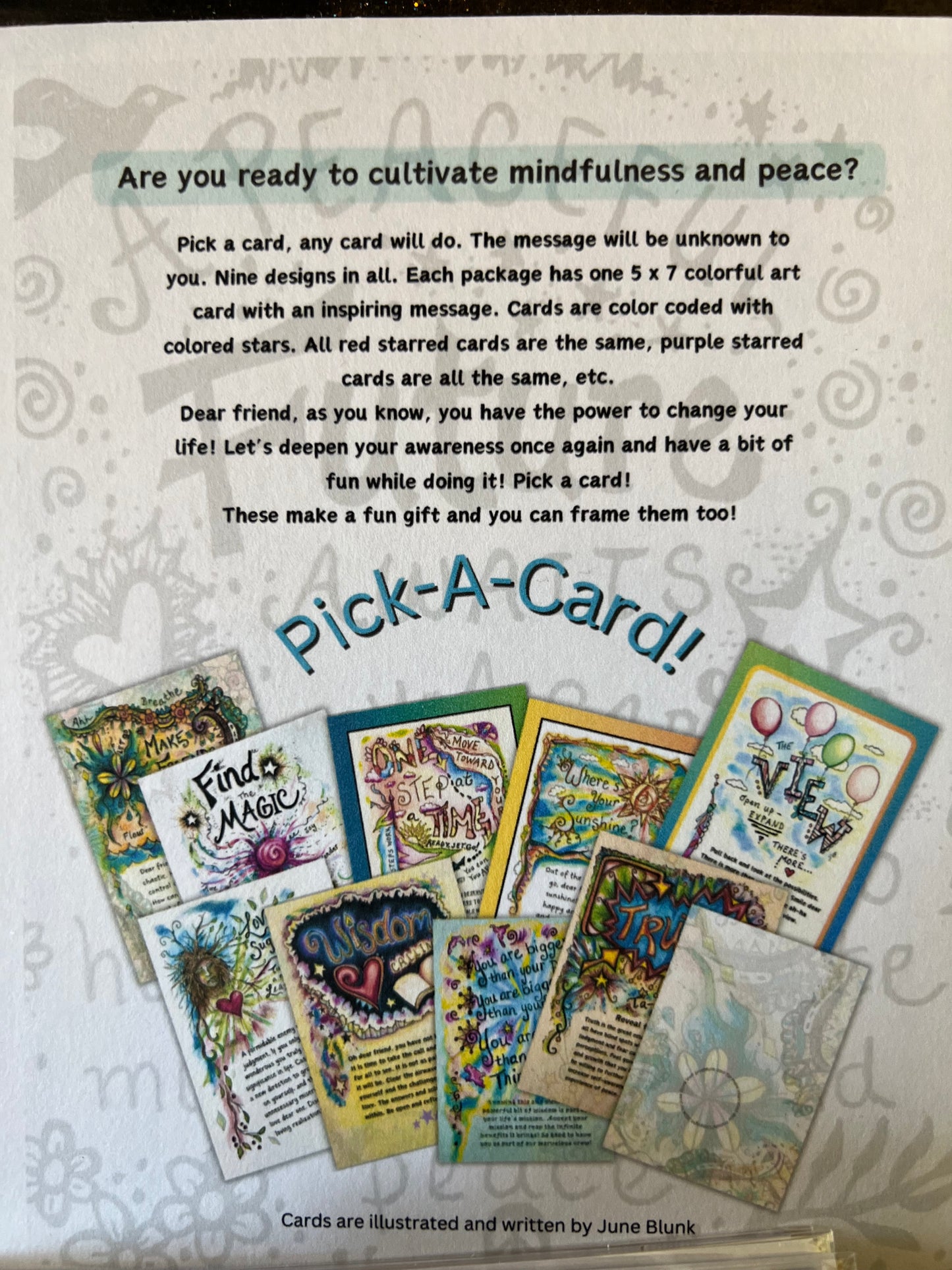 Pick a Card Mystery Message Art Print by June Blunk