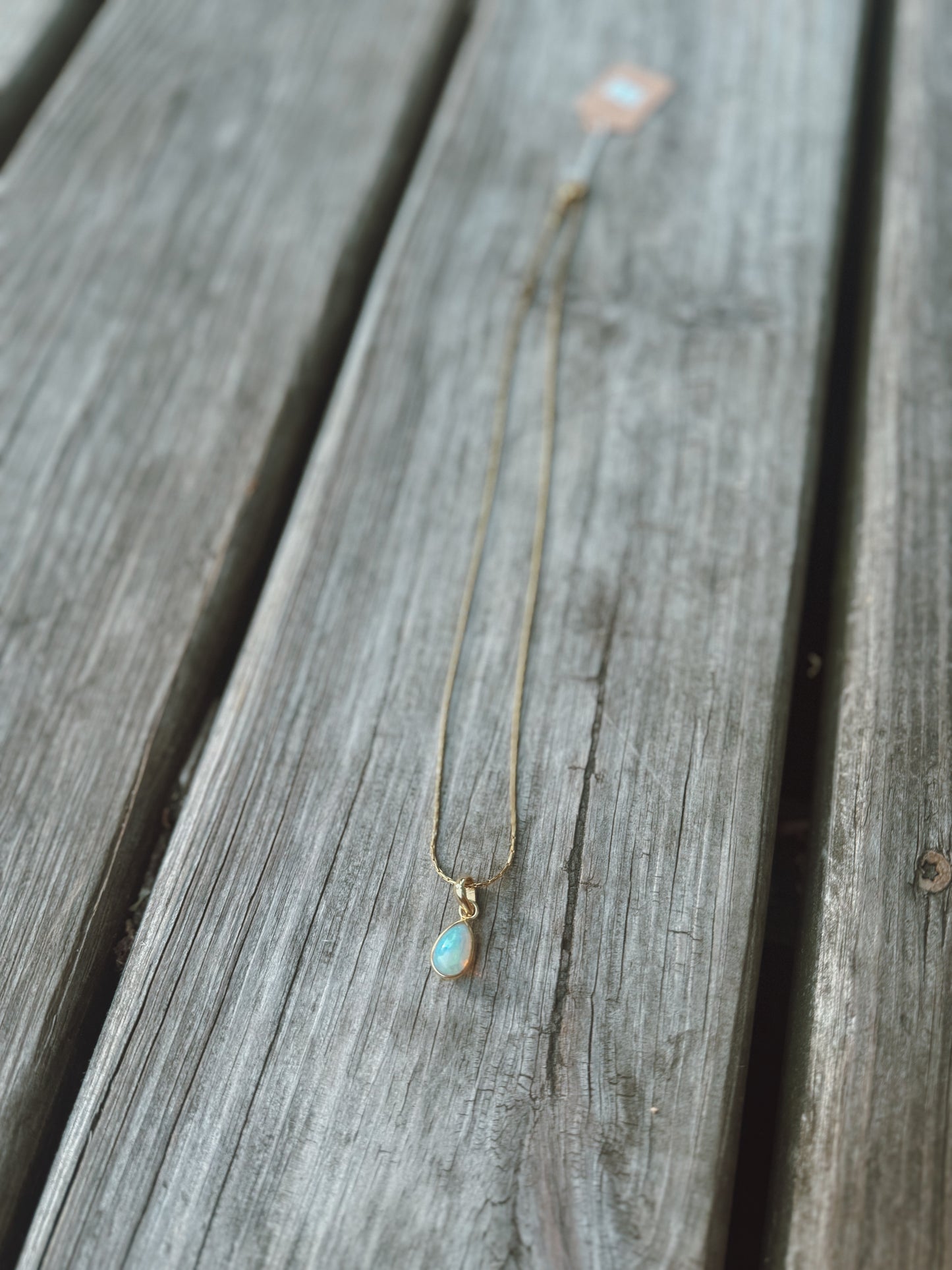 18k Gold Ethiopian Opal Necklace