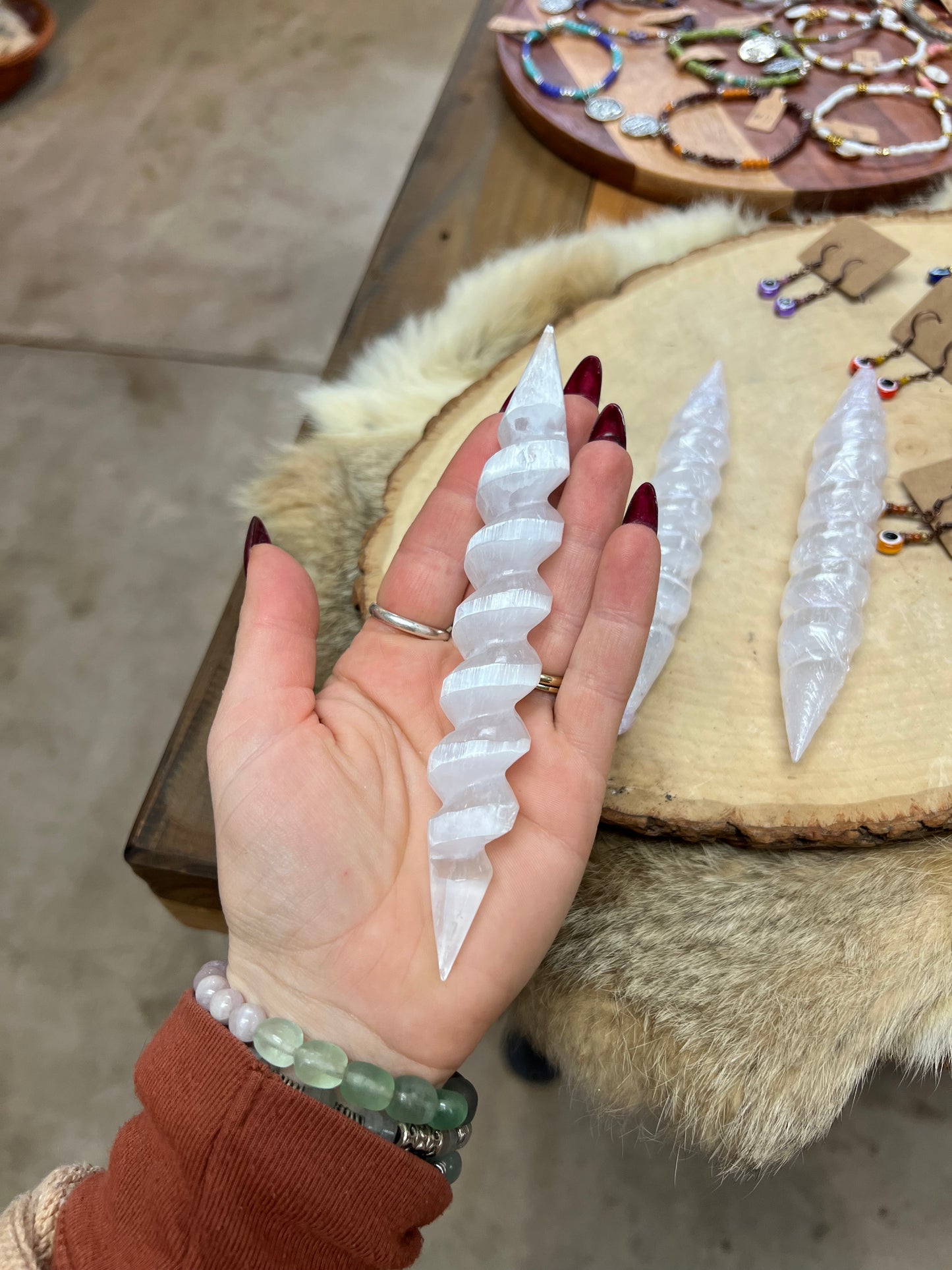 Double Terminated Spiral Selenite Wand