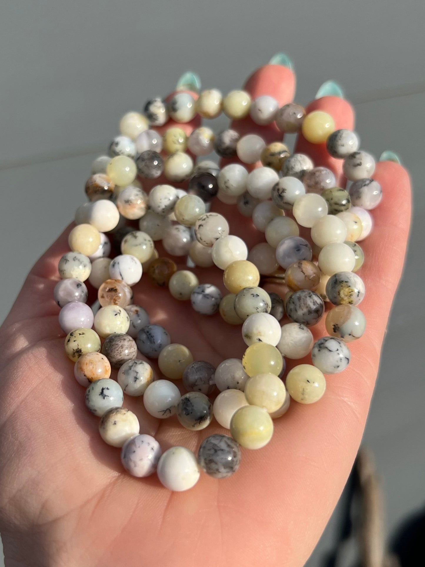 Dendritic Opal Stretch Bracelet – 8mm Beads