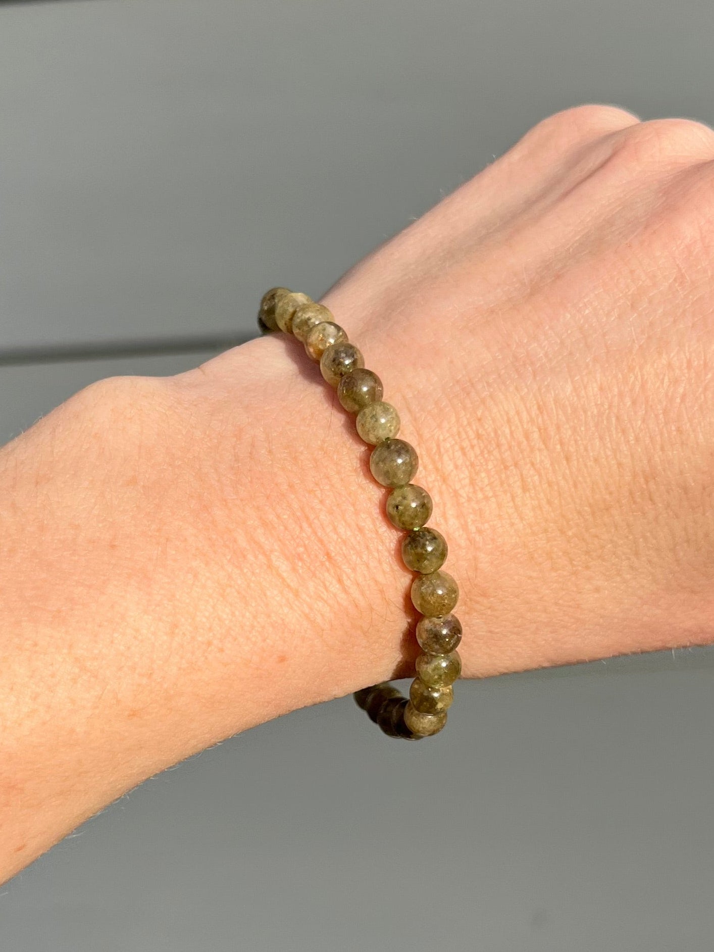Green Garnet Stretch Bracelet – 6mm Beads