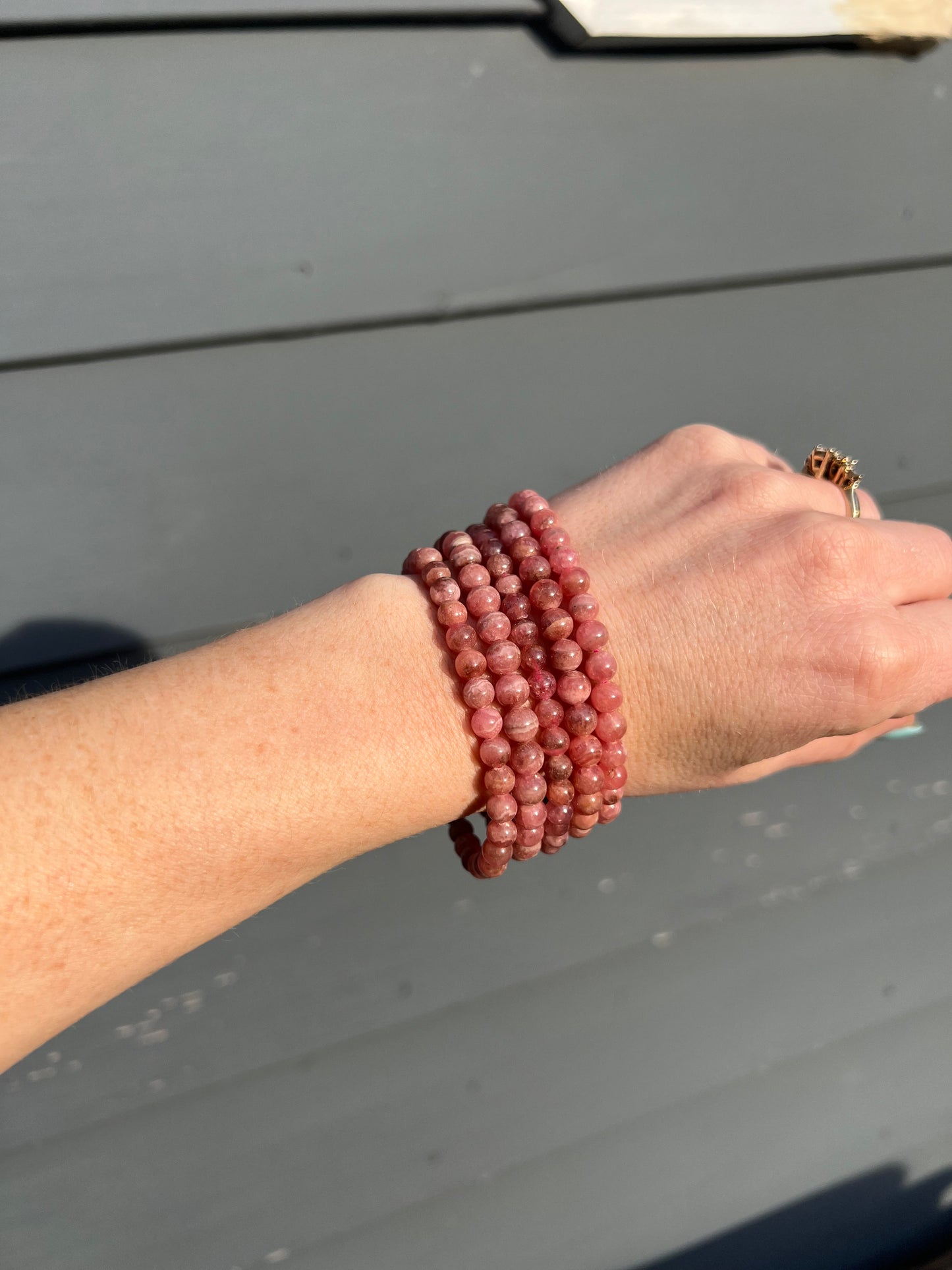 Rhodochrosite Stretch Bracelet – 6mm Beads