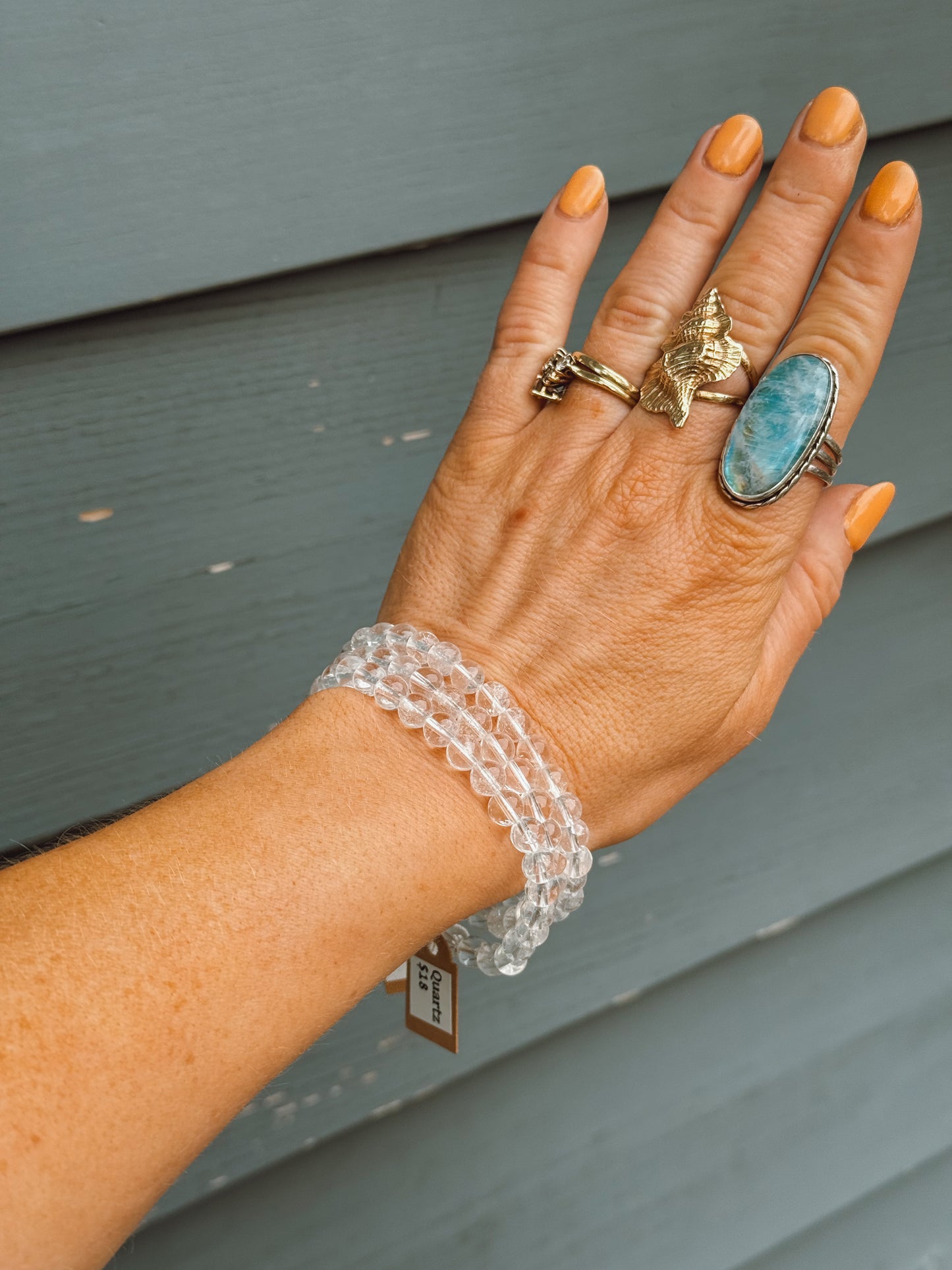 Clear Quartz Stretch Bracelet – 6mm Beads
