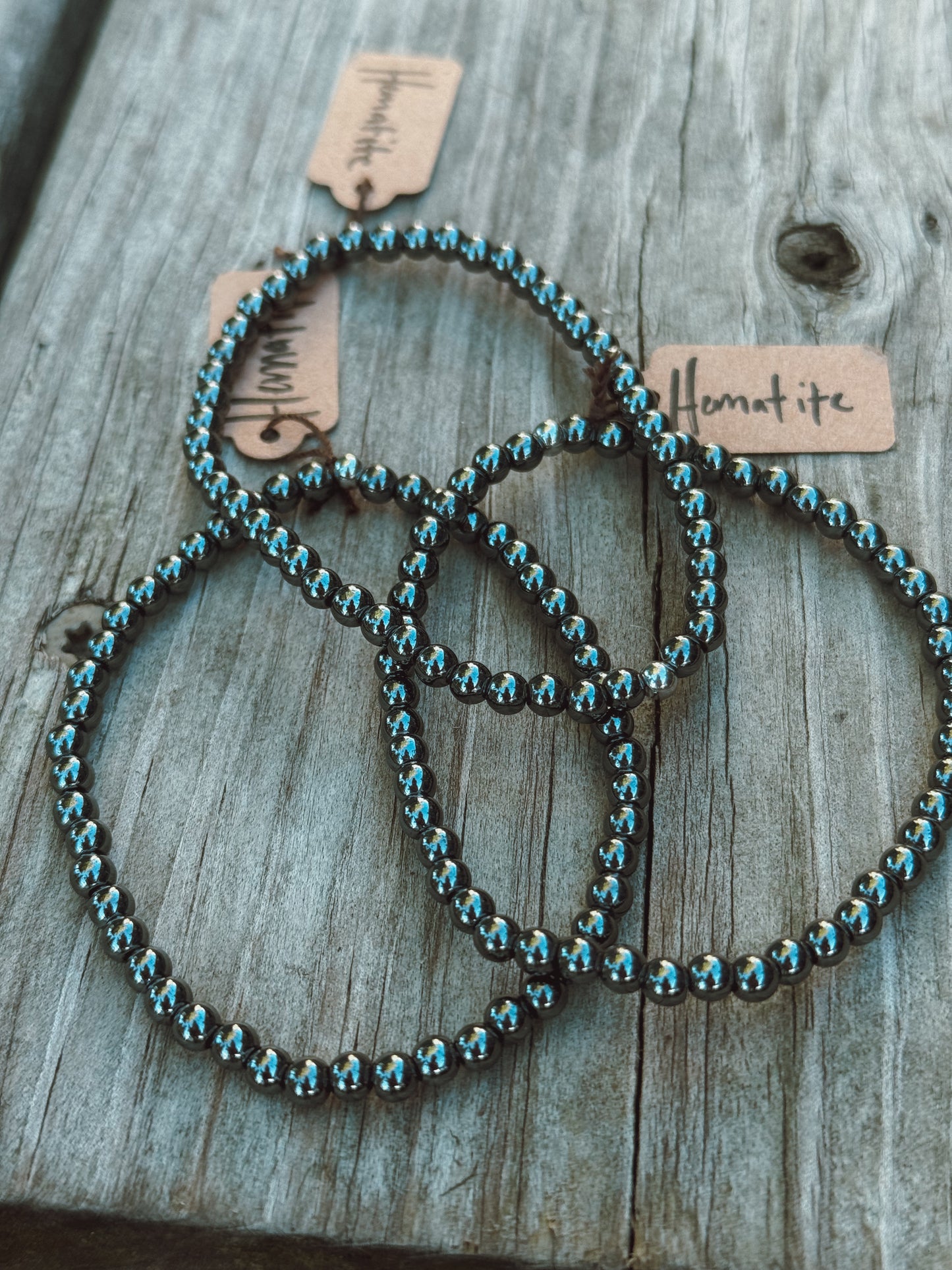 Hematite Stretch Bracelet – 4mm Beads