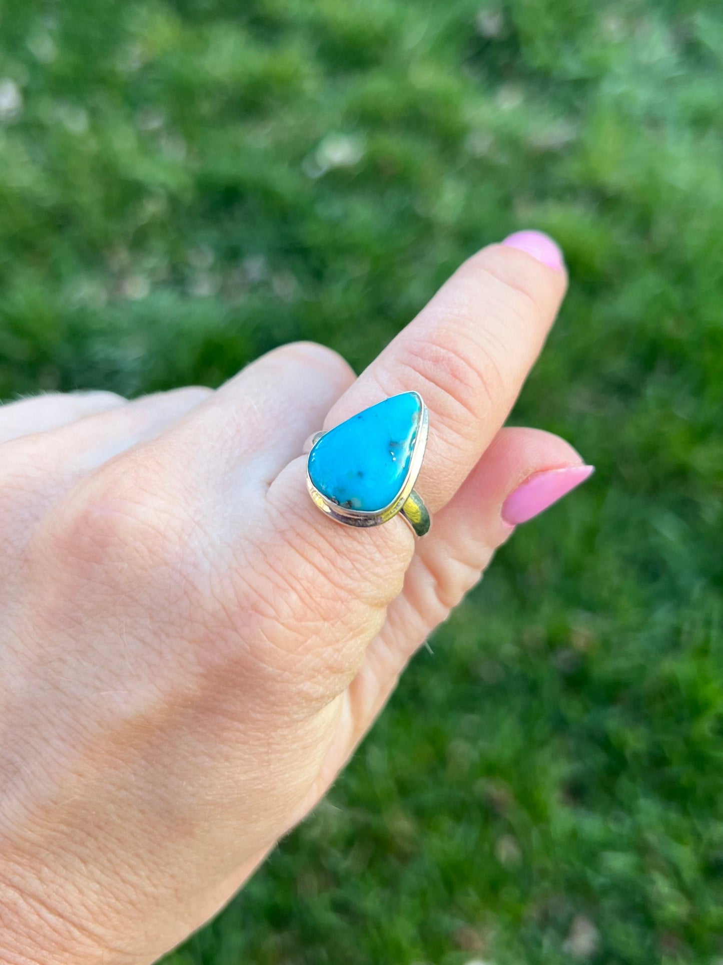 Turquoise Sterling Silver Ring – Size 7