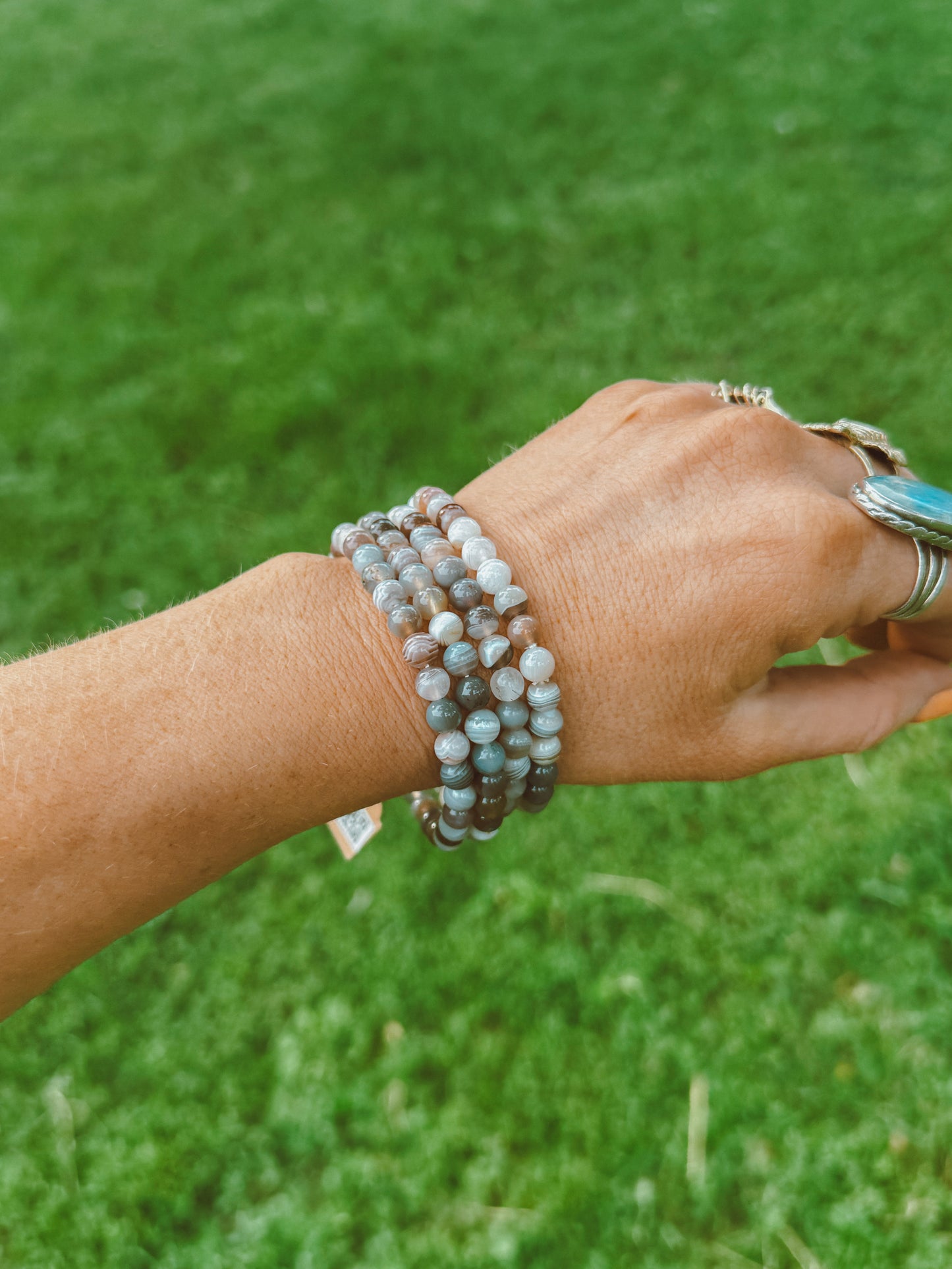 Botswana Agate Stretch Bracelet – 6mm Beads