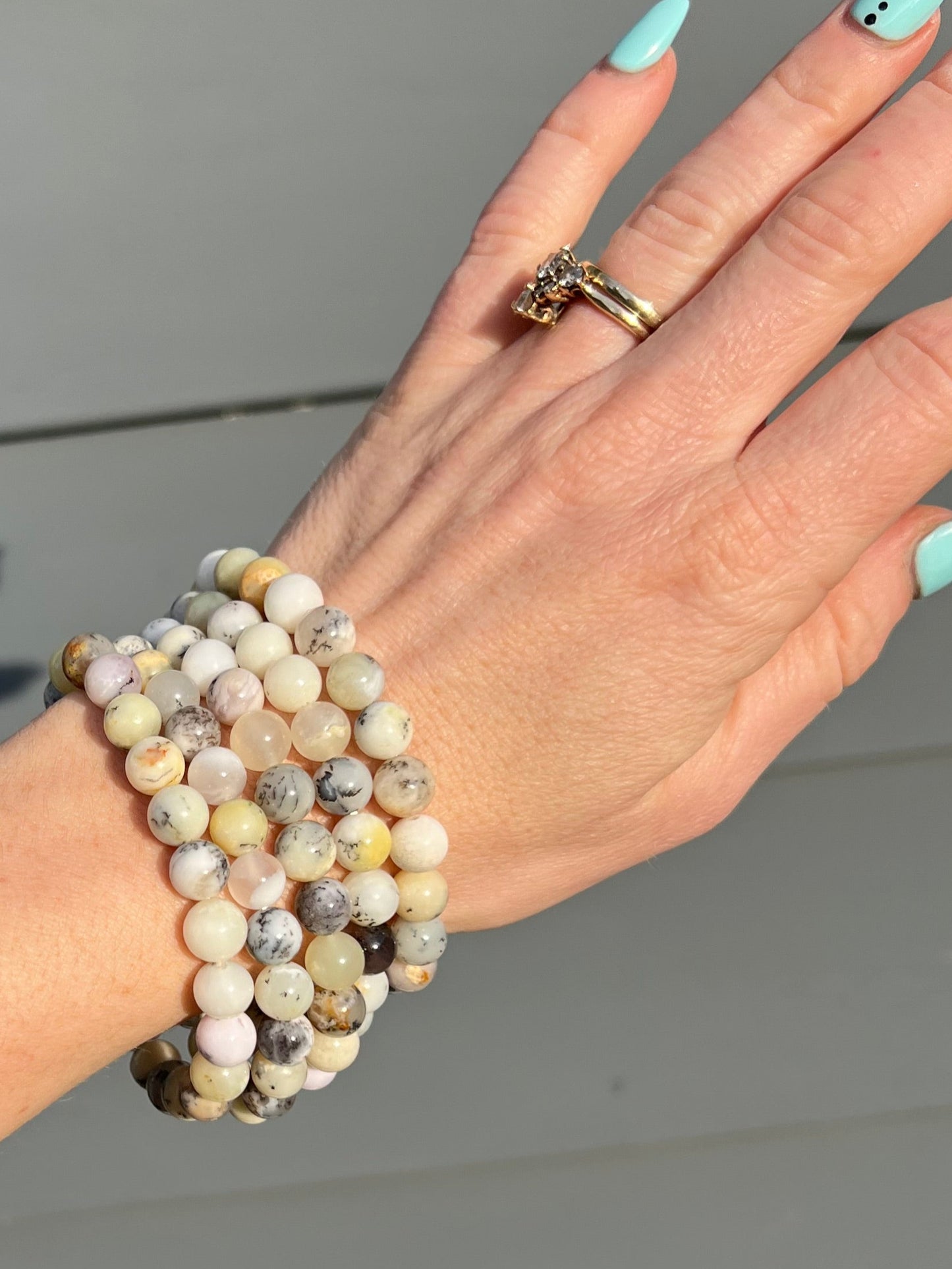 Dendritic Opal Stretch Bracelet – 8mm Beads