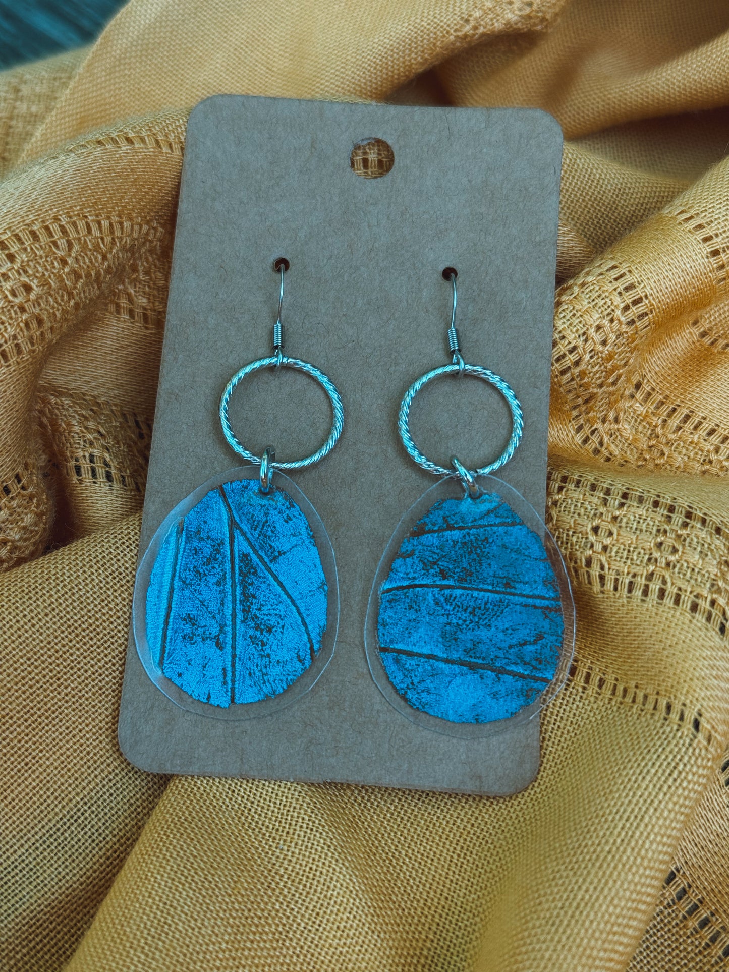Blue Morpho Butterfly Wing Earrings – Stainless Steel