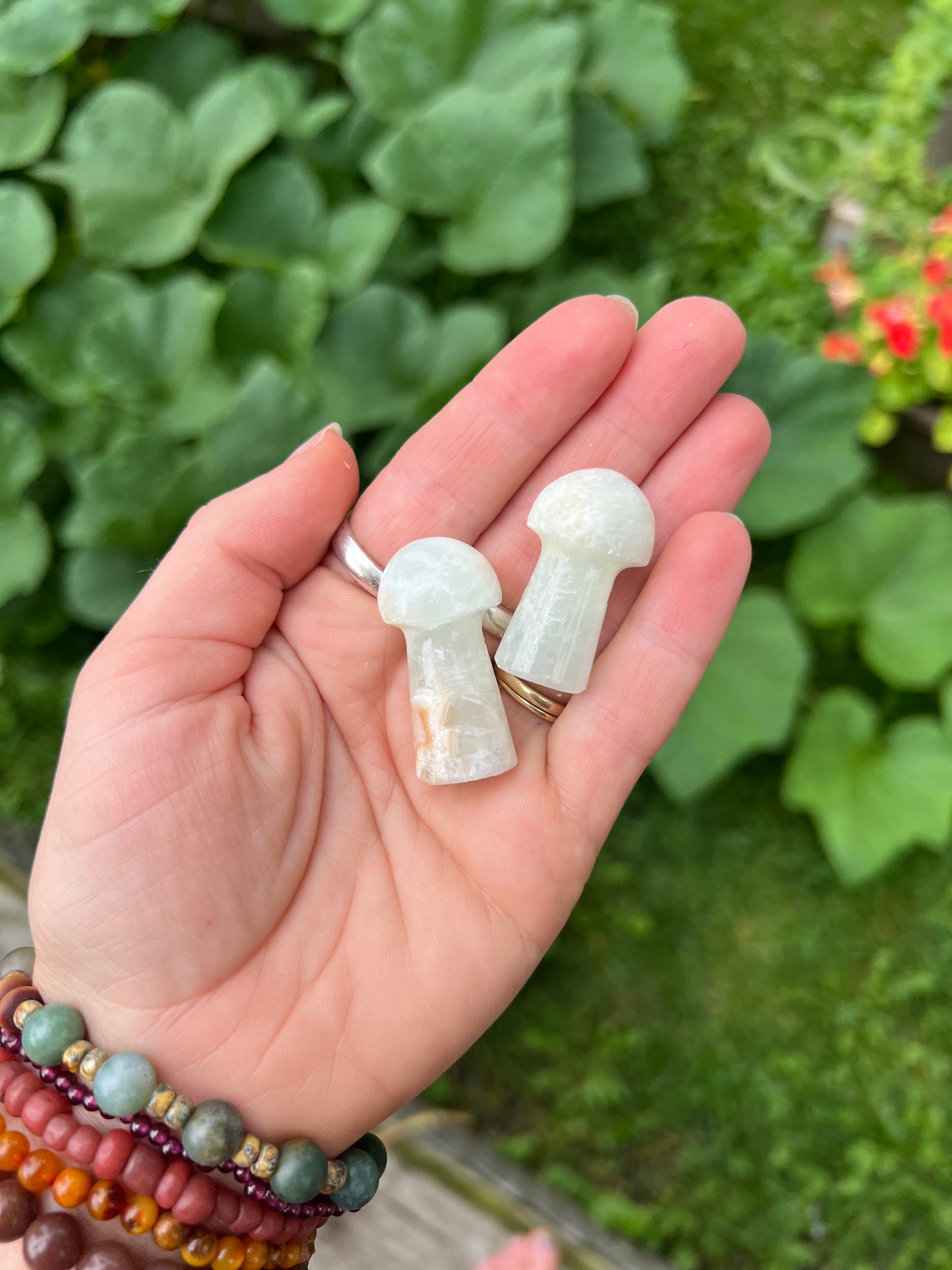 Blue Calcite Carved Mushroom