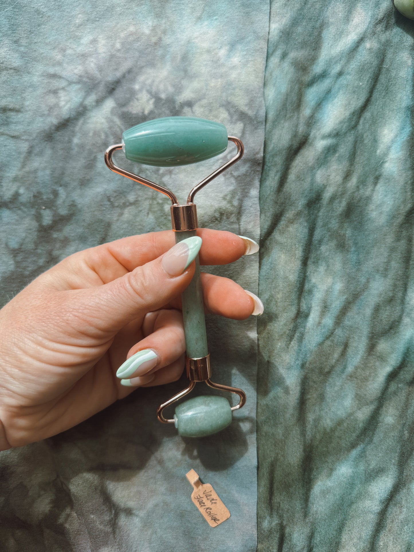 Aventurine stone face roller