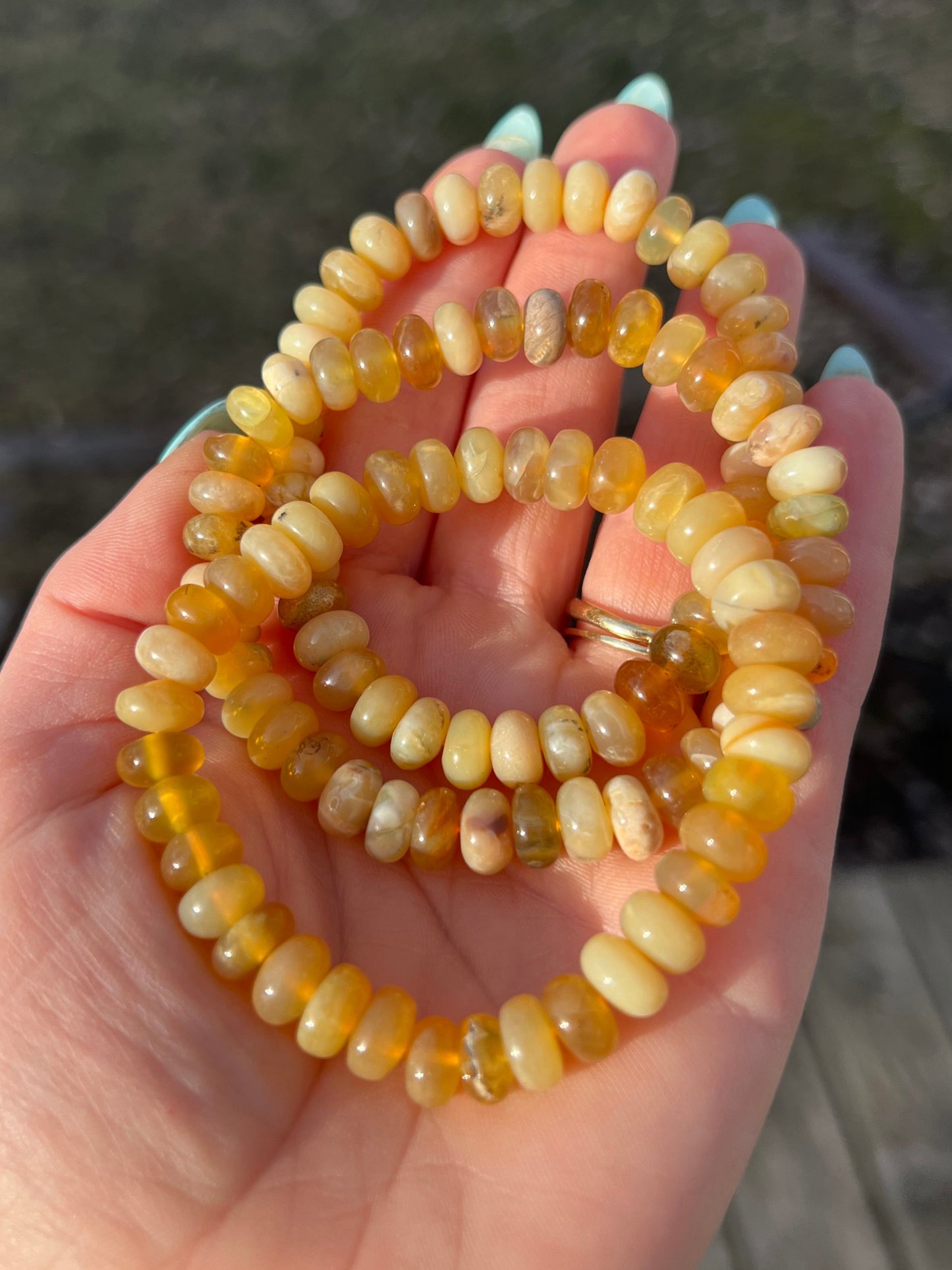 Yellow Opal Stretch Bracelet – 8mm Beads