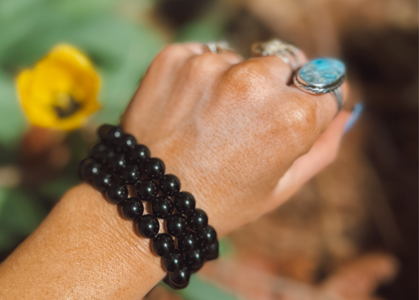 Black Obsidian Stretch Bracelet – 8mm Beads