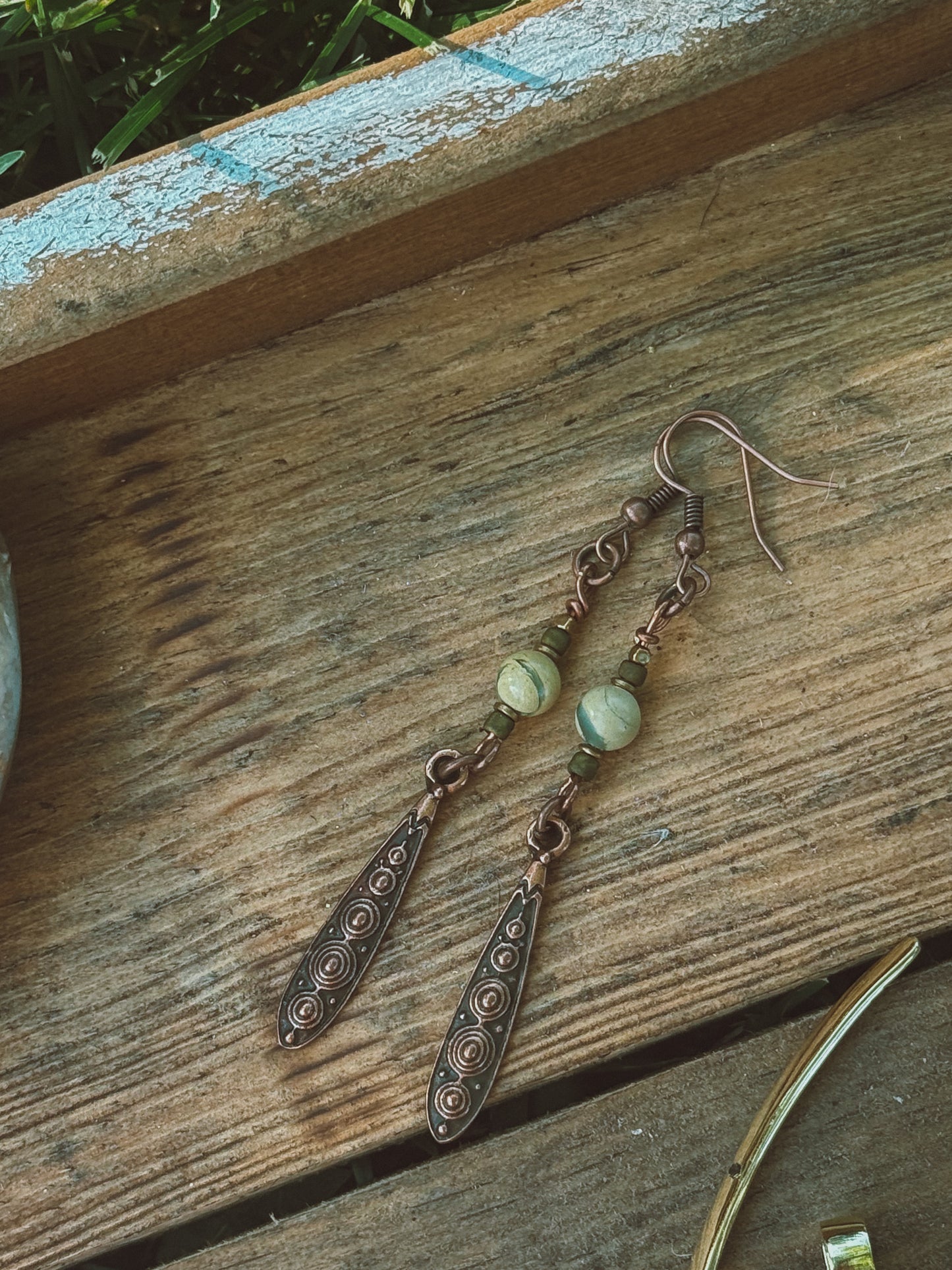 Dragon Jasper Antique Copper earrings