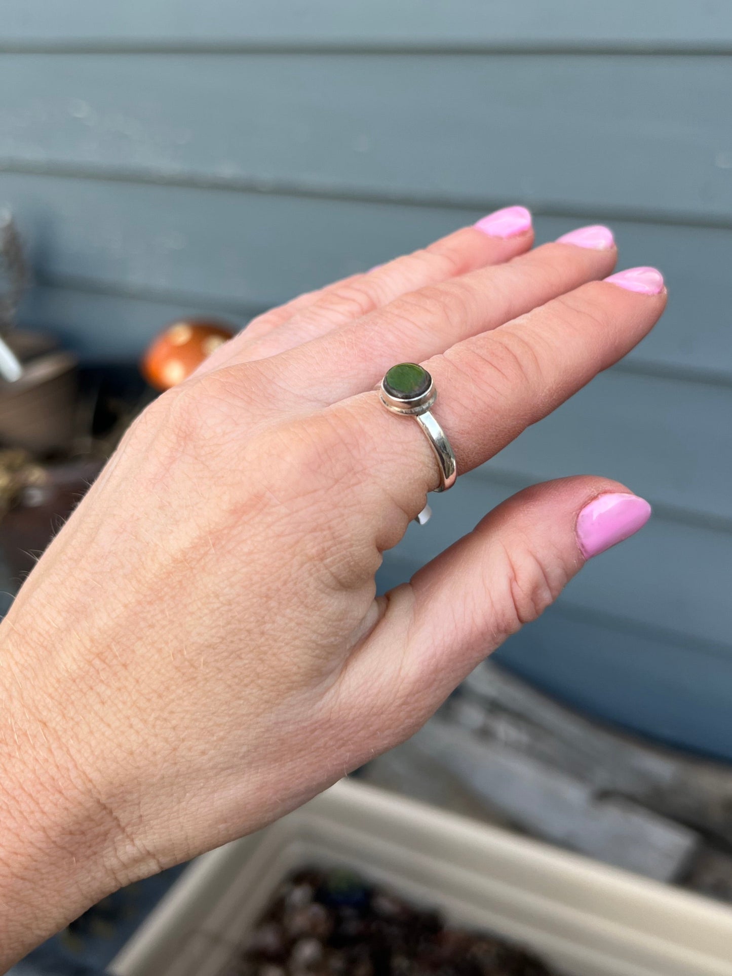 Ammolite Sterling Silver Ring – Size 8