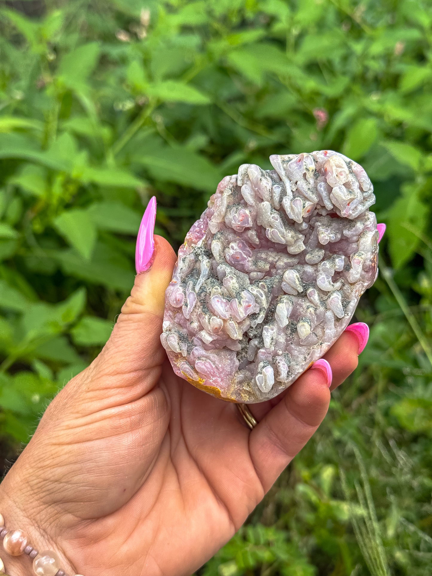 Rare Pink Chalcedony + Bumblebee Jasper Botryoidal Specimen — Indonesia