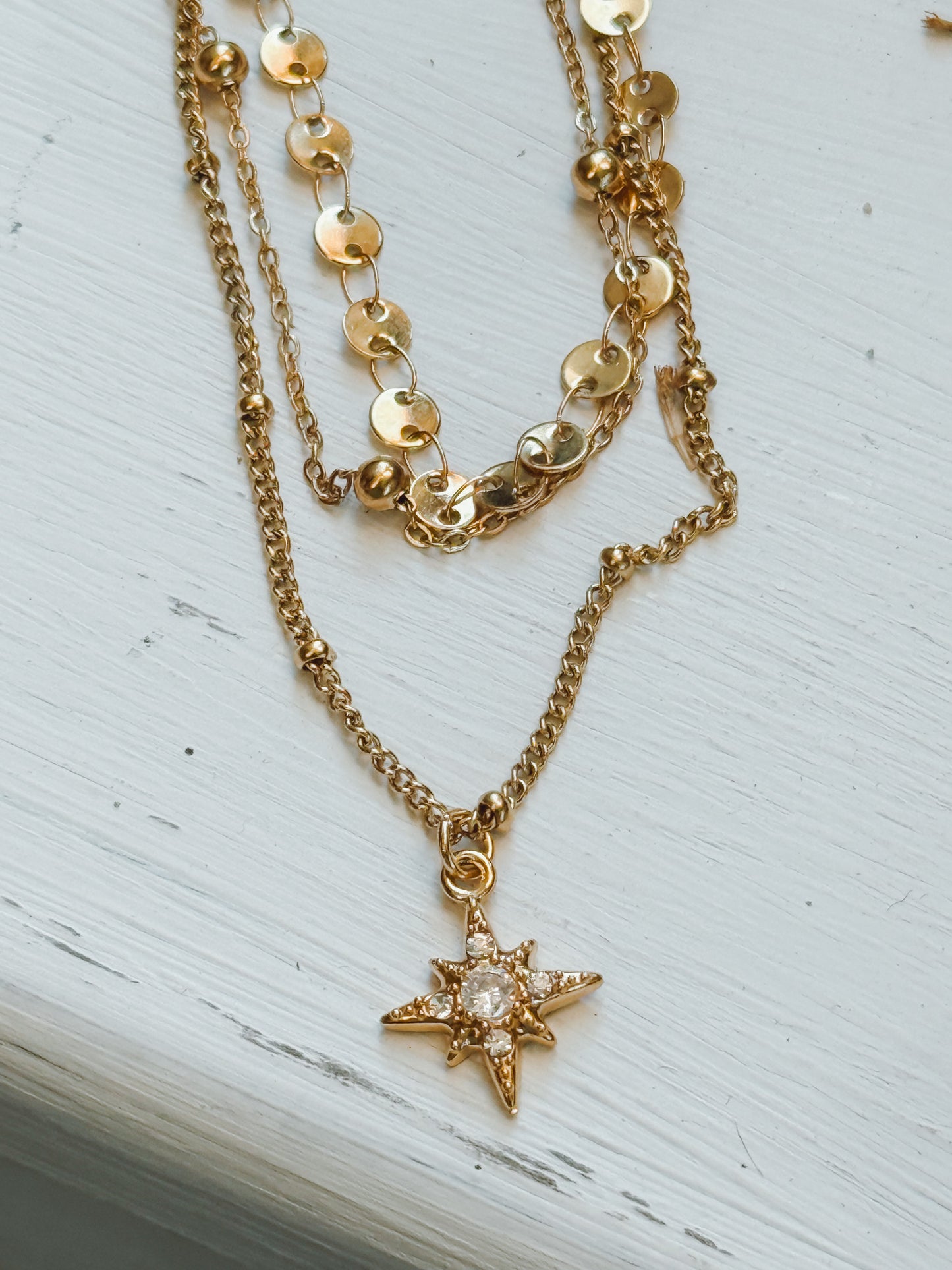 Triple Gold Plated Chain Layered Necklace – 18k Gold Plated Stainless Steel