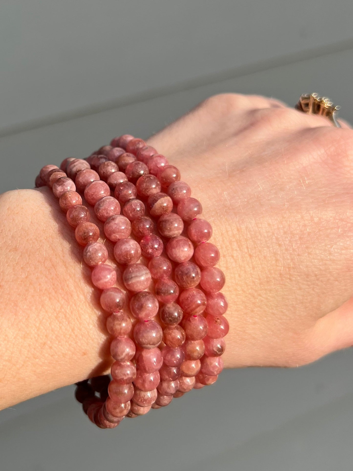 Rhodochrosite Stretch Bracelet – 6mm Beads
