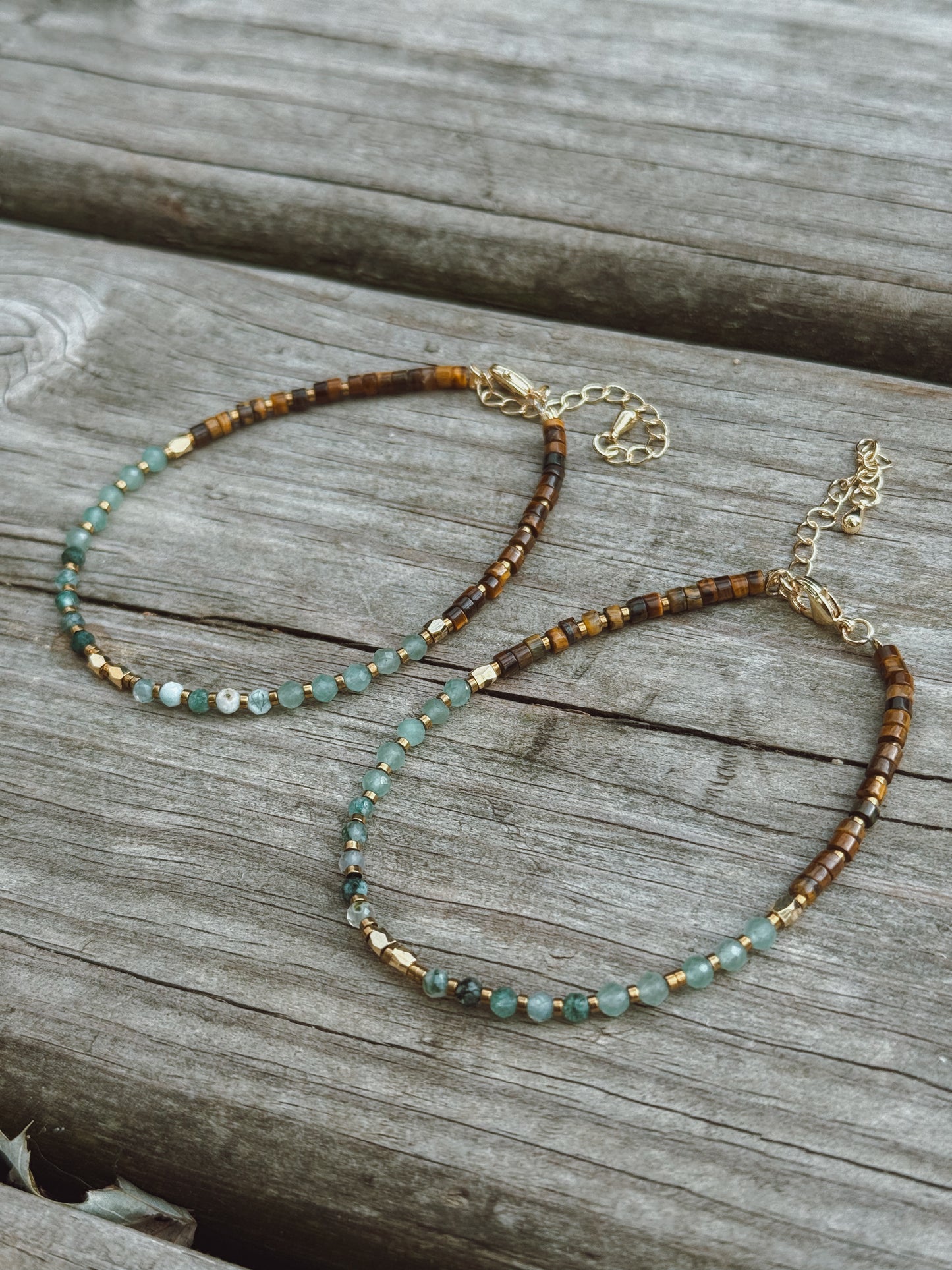 Abundance Faceted Bracelet – Tiger’s Eye, Green Aventurine & Moss Agate Faceted Beads