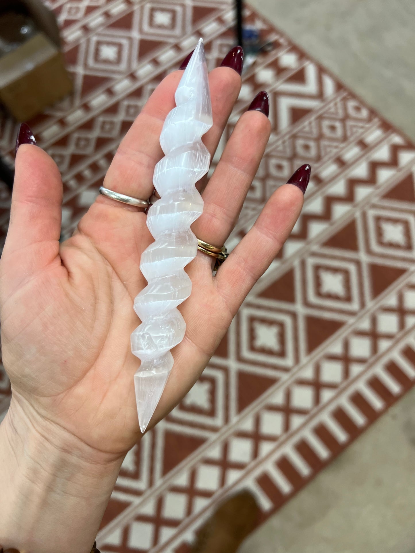 Double Terminated Spiral Selenite Wand