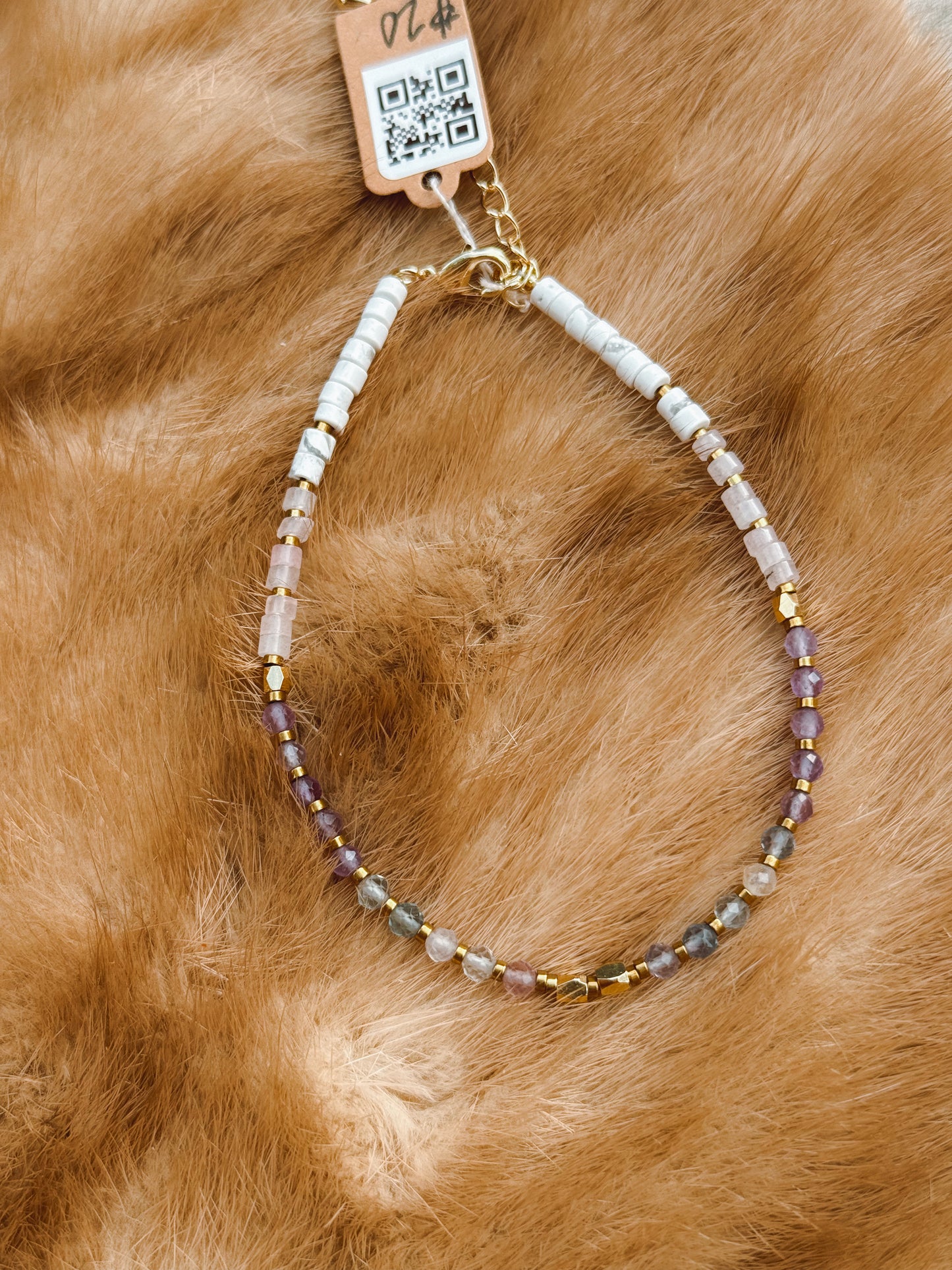 Inner Peace Faceted Bracelet – Fluorite, Rose Quartz & Howlite Faceted Beads