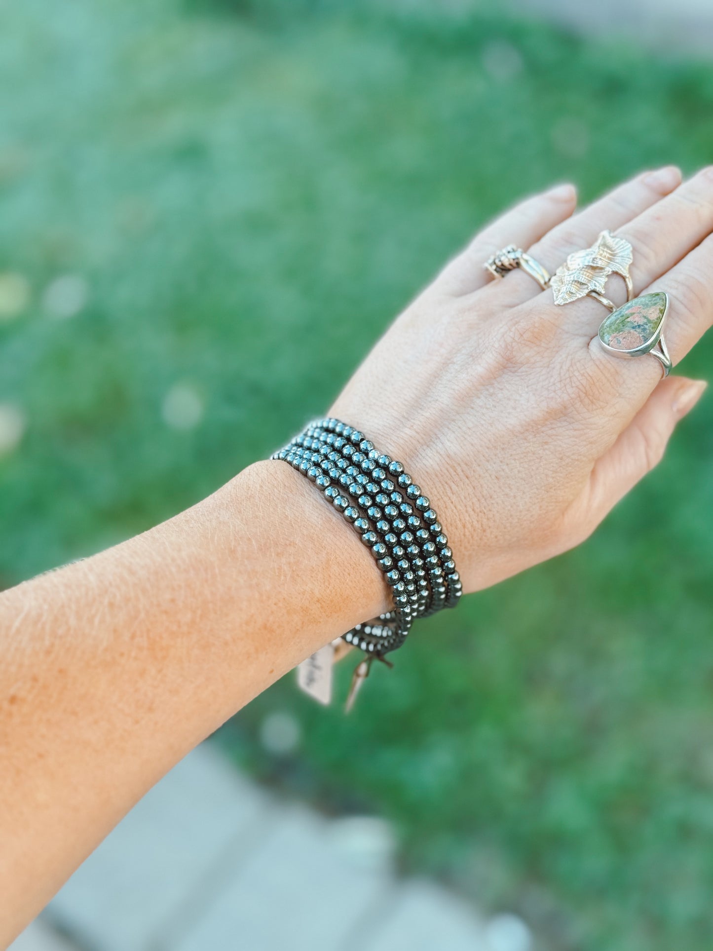 Hematite Stretch Bracelet – 4mm Beads