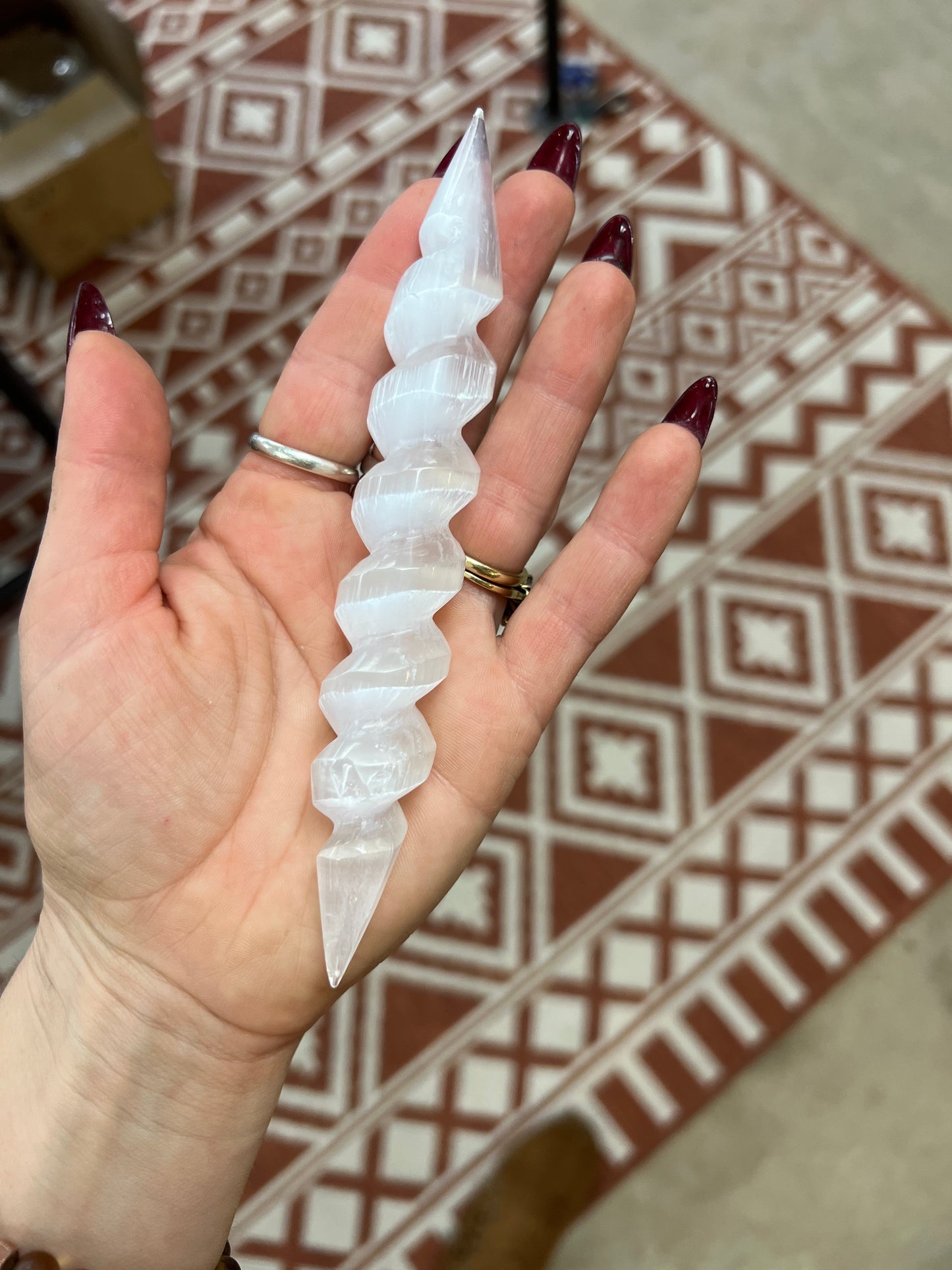 Double Terminated Spiral Selenite Wand