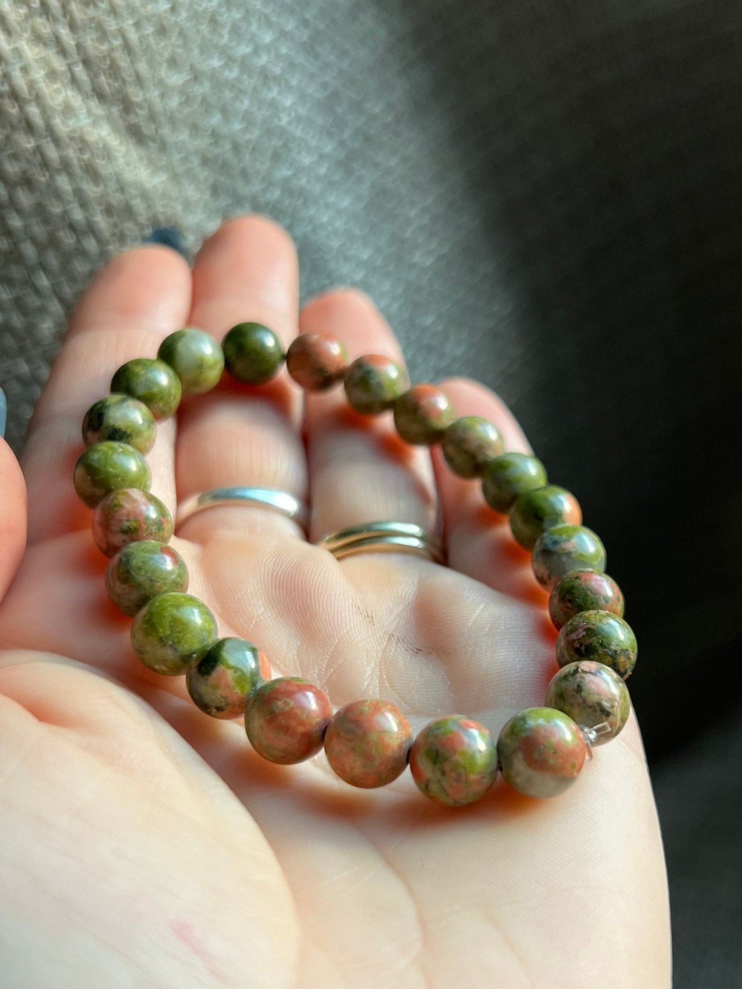 Unakite Stretch Bracelet – 8mm Beads