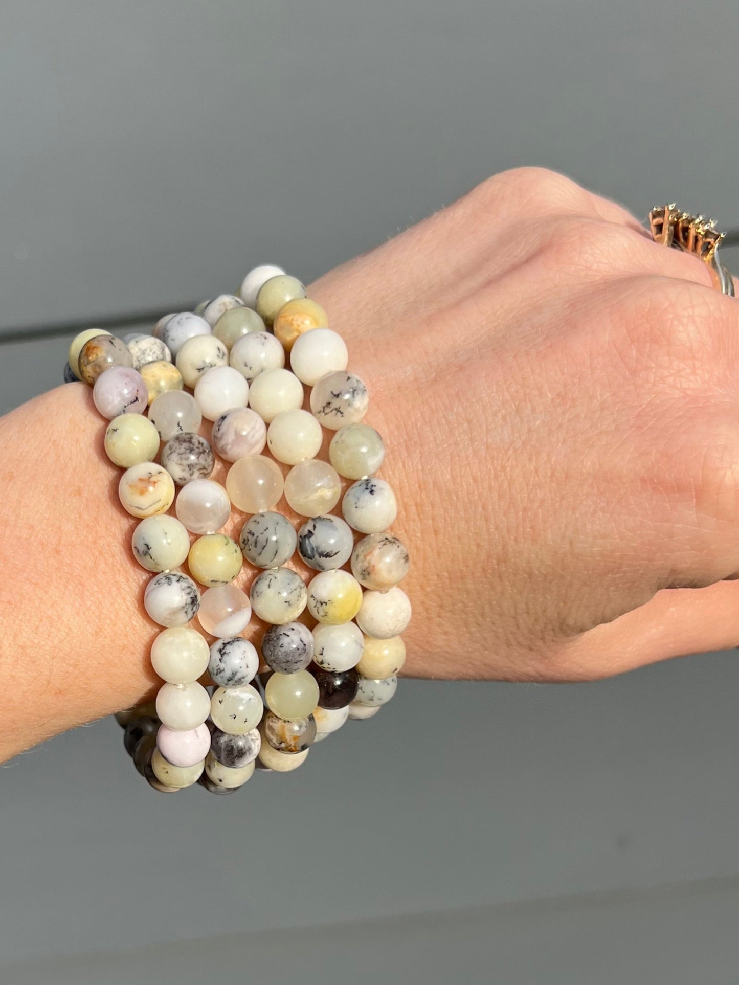 Dendritic Opal Stretch Bracelet – 8mm Beads