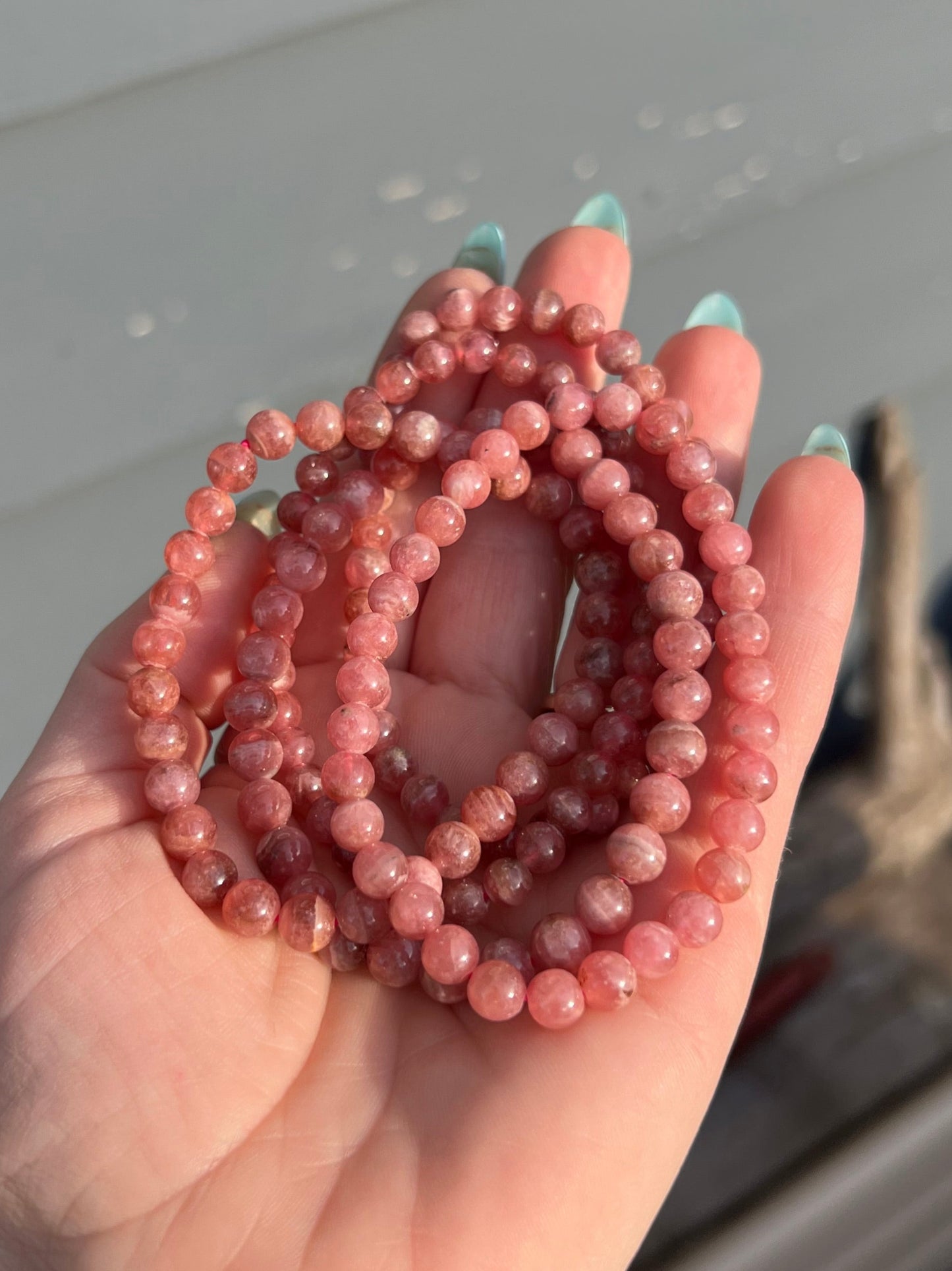 Rhodochrosite Stretch Bracelet – 6mm Beads