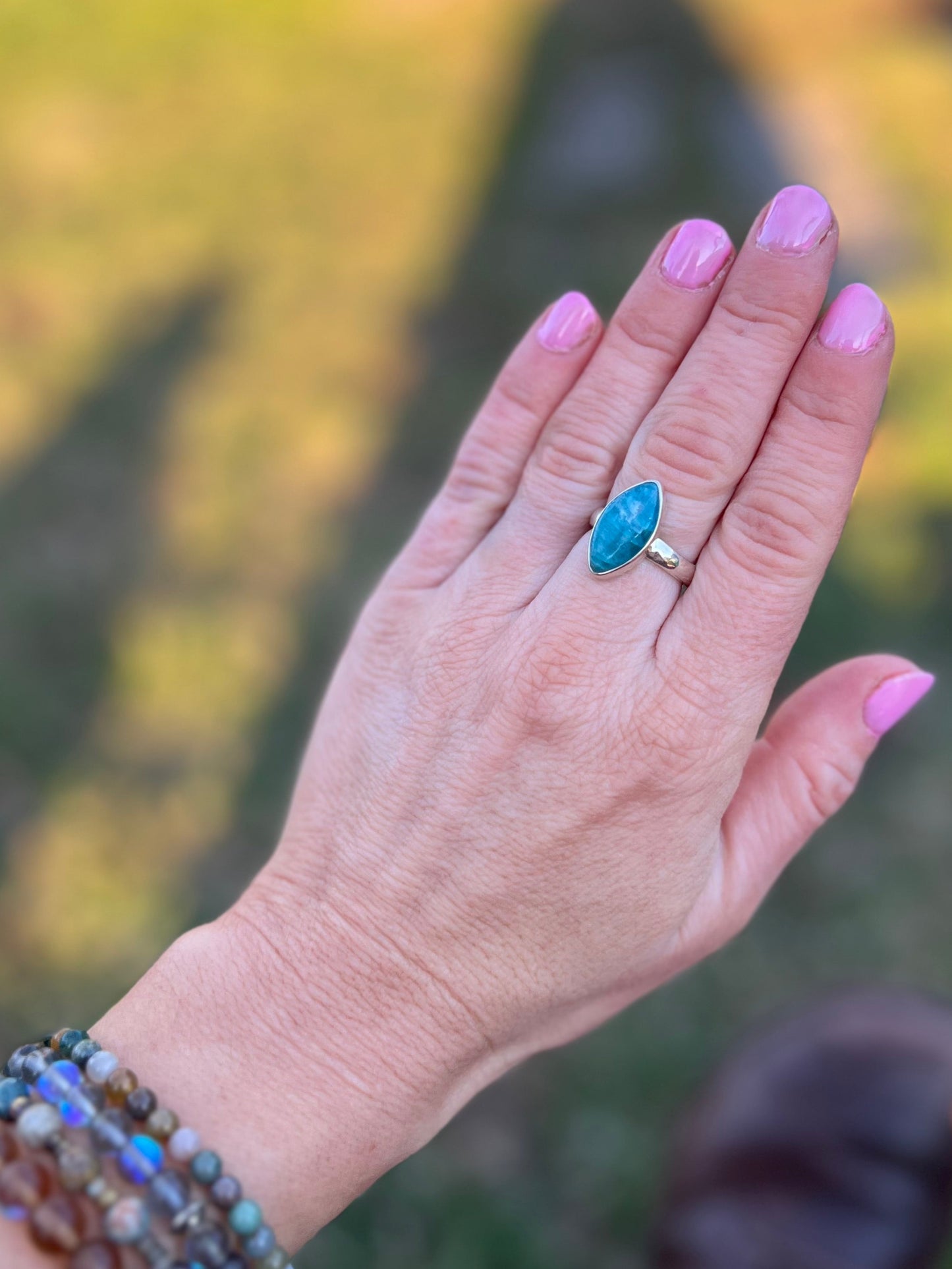 Ocean Blue Apatite Sterling Silver Ring – Size 6