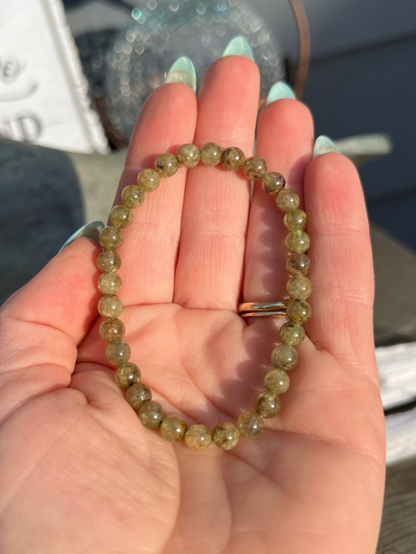 Green Garnet Stretch Bracelet – 6mm Beads