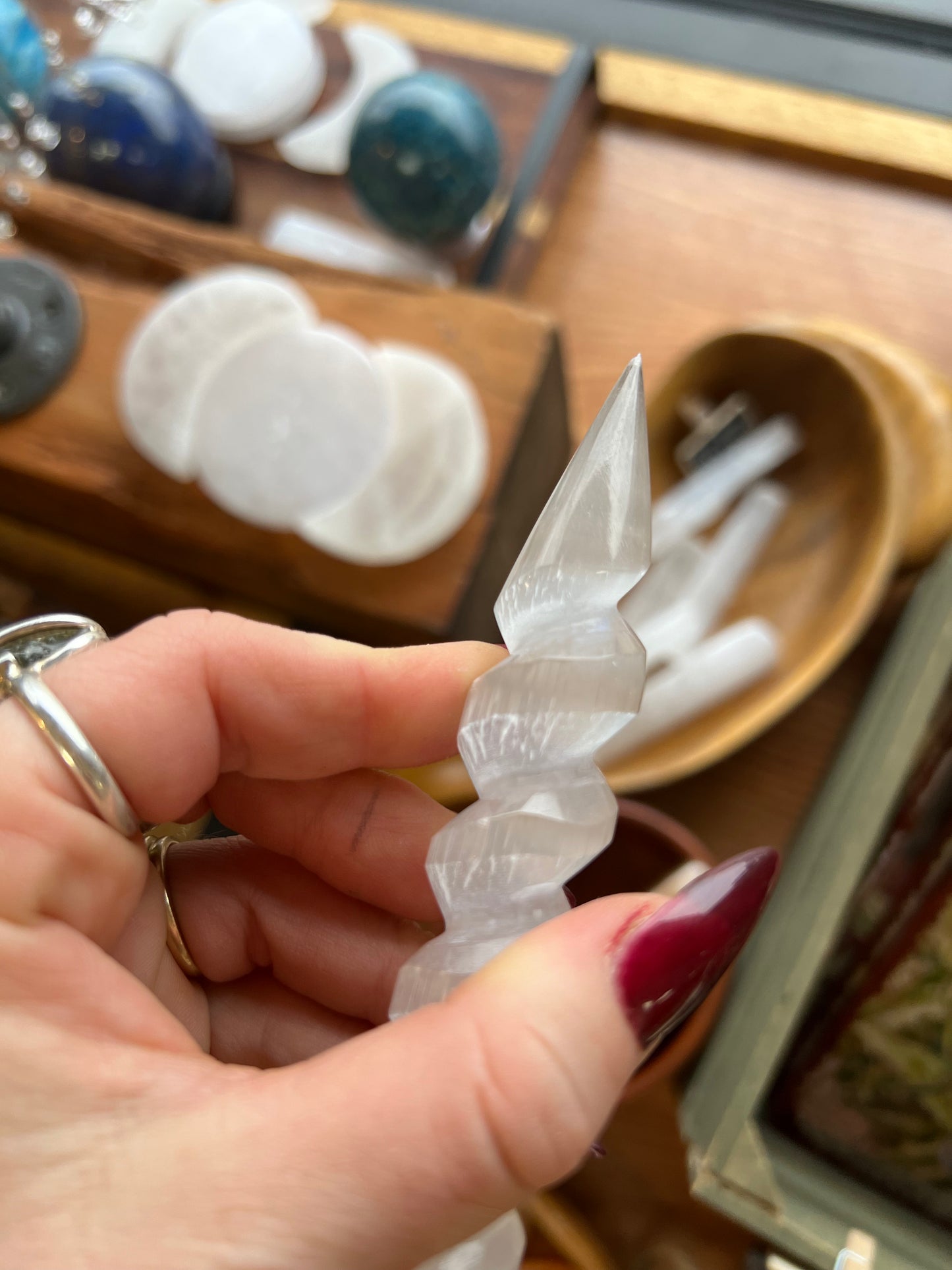 Double Terminated Spiral Selenite Wand