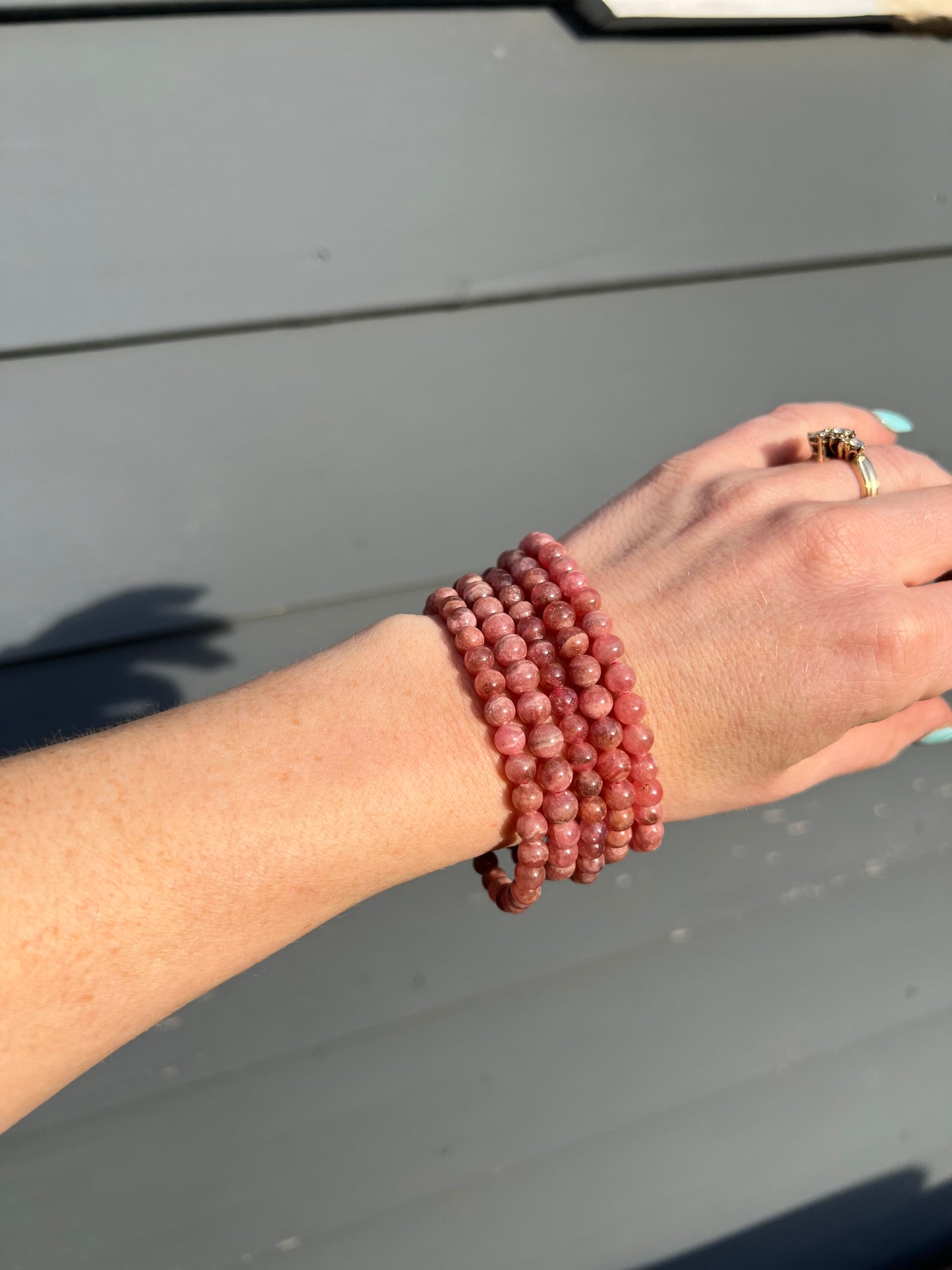 Rhodochrosite Stretch Bracelet – 6mm Beads