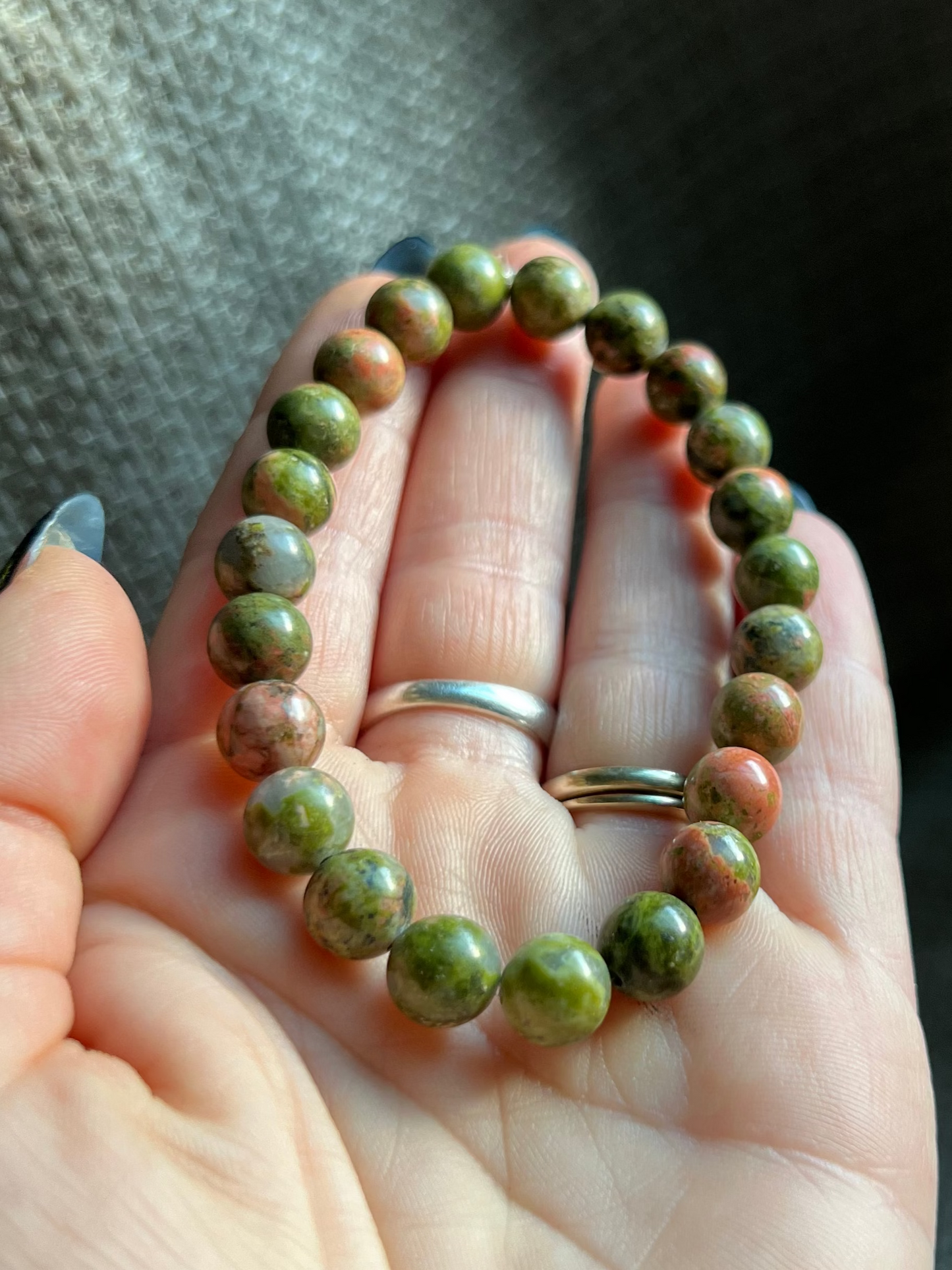 Unakite Stretch Bracelet – 8mm Beads