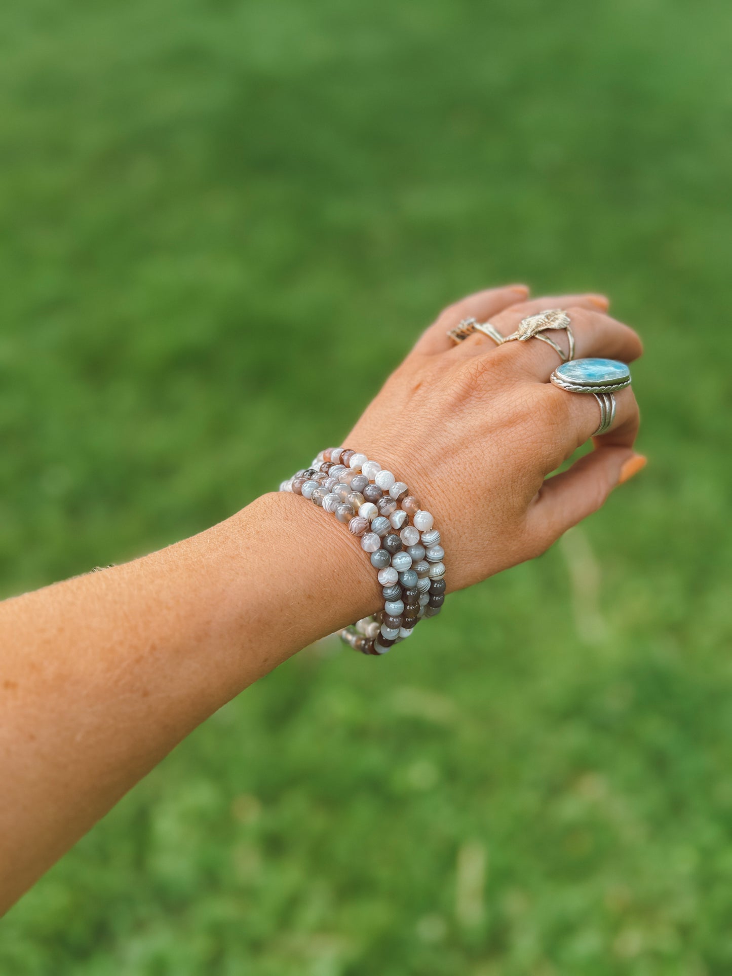 Botswana Agate Stretch Bracelet – 6mm Beads