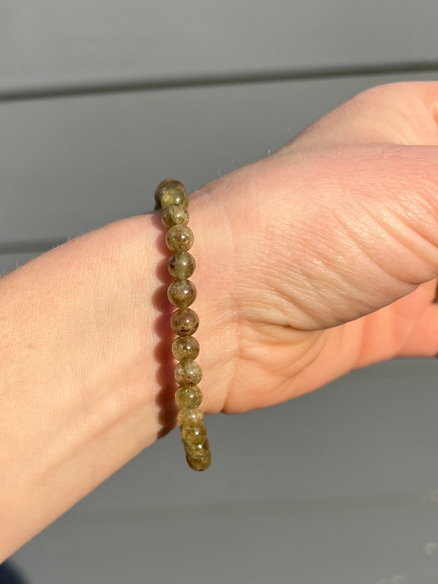 Green Garnet Stretch Bracelet – 6mm Beads