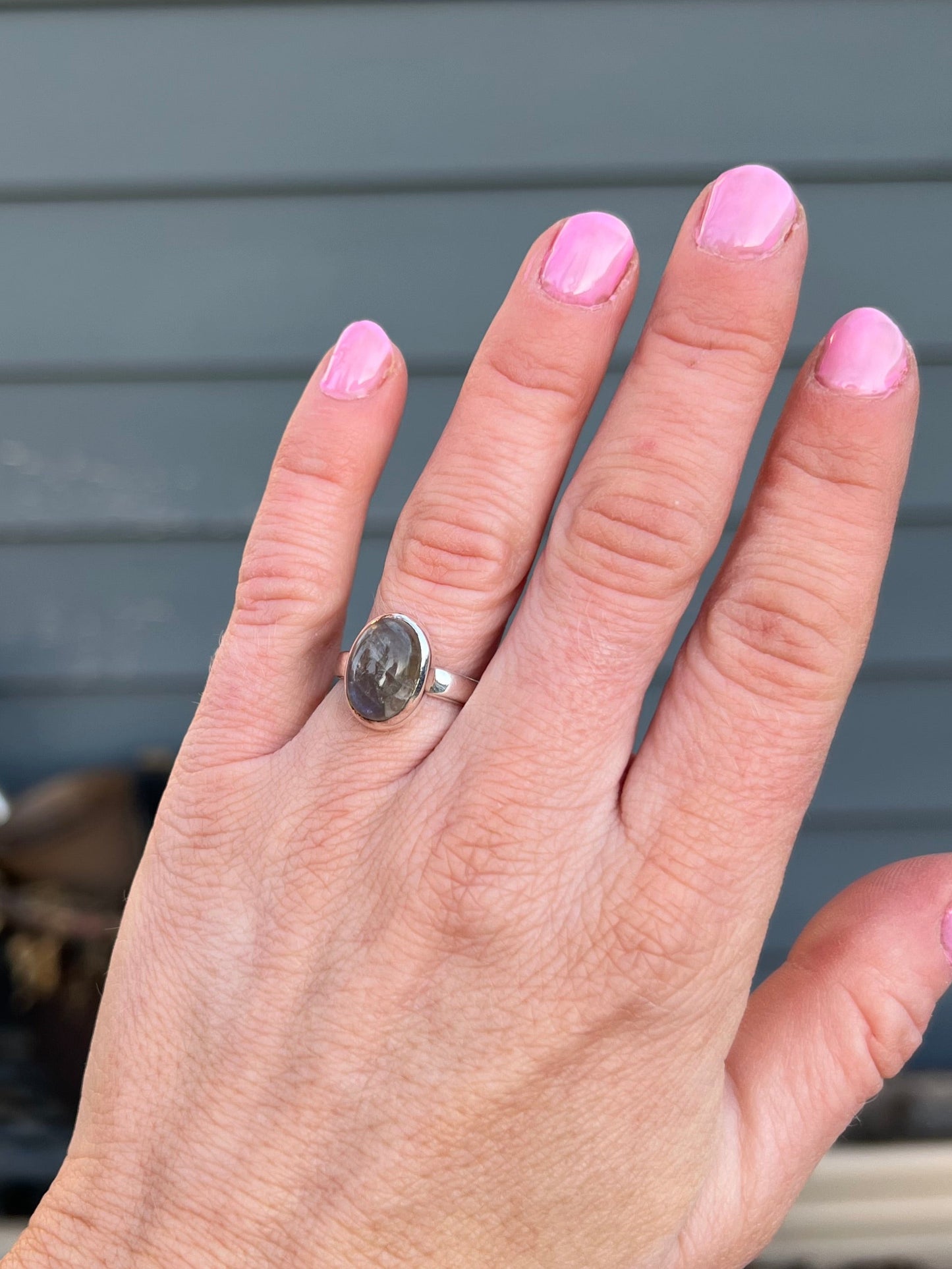 Rainbow Labradorite Sterling Silver Ring – Size 6