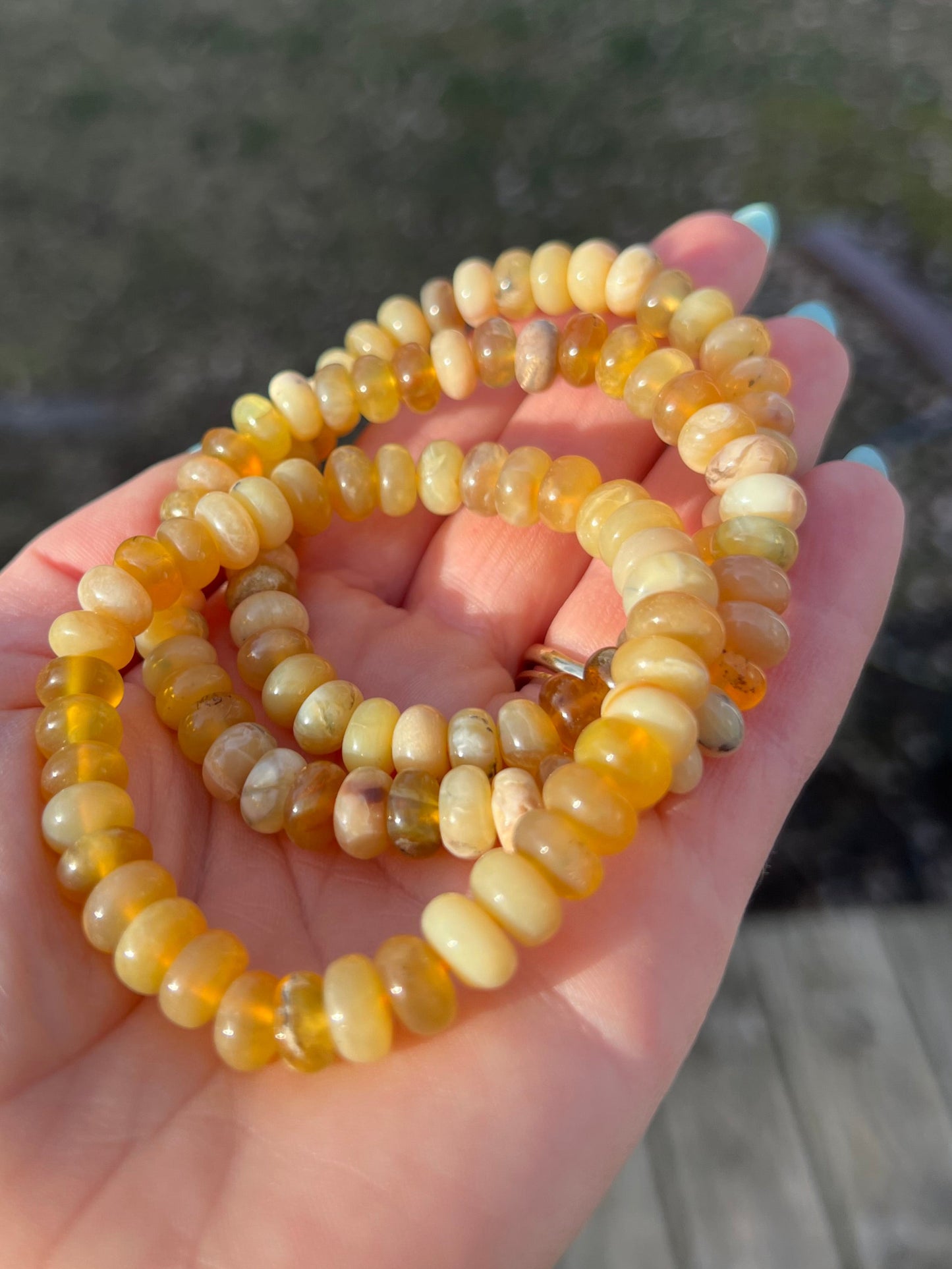 Yellow Opal Stretch Bracelet – 8mm Beads