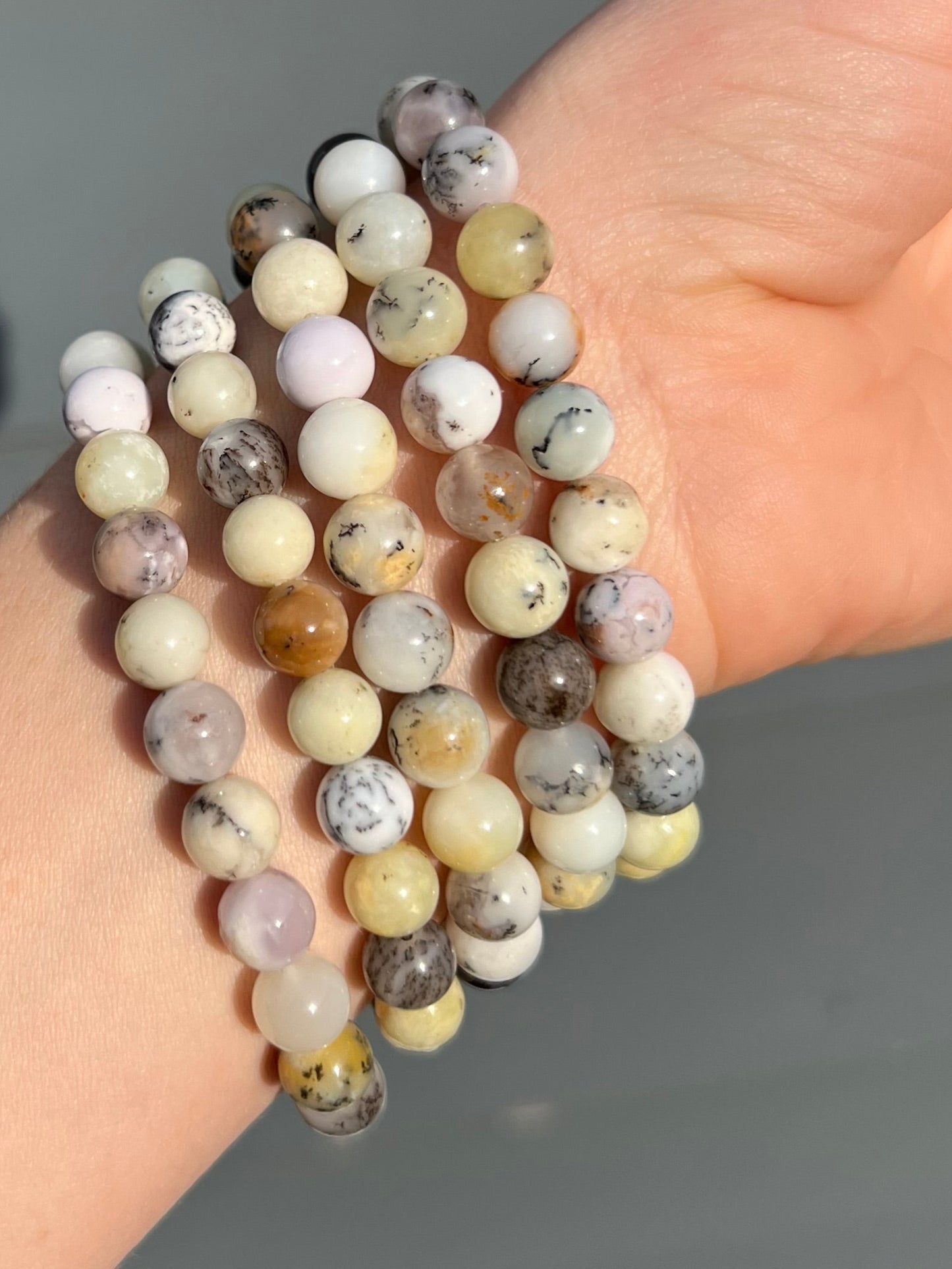Dendritic Opal Stretch Bracelet – 8mm Beads