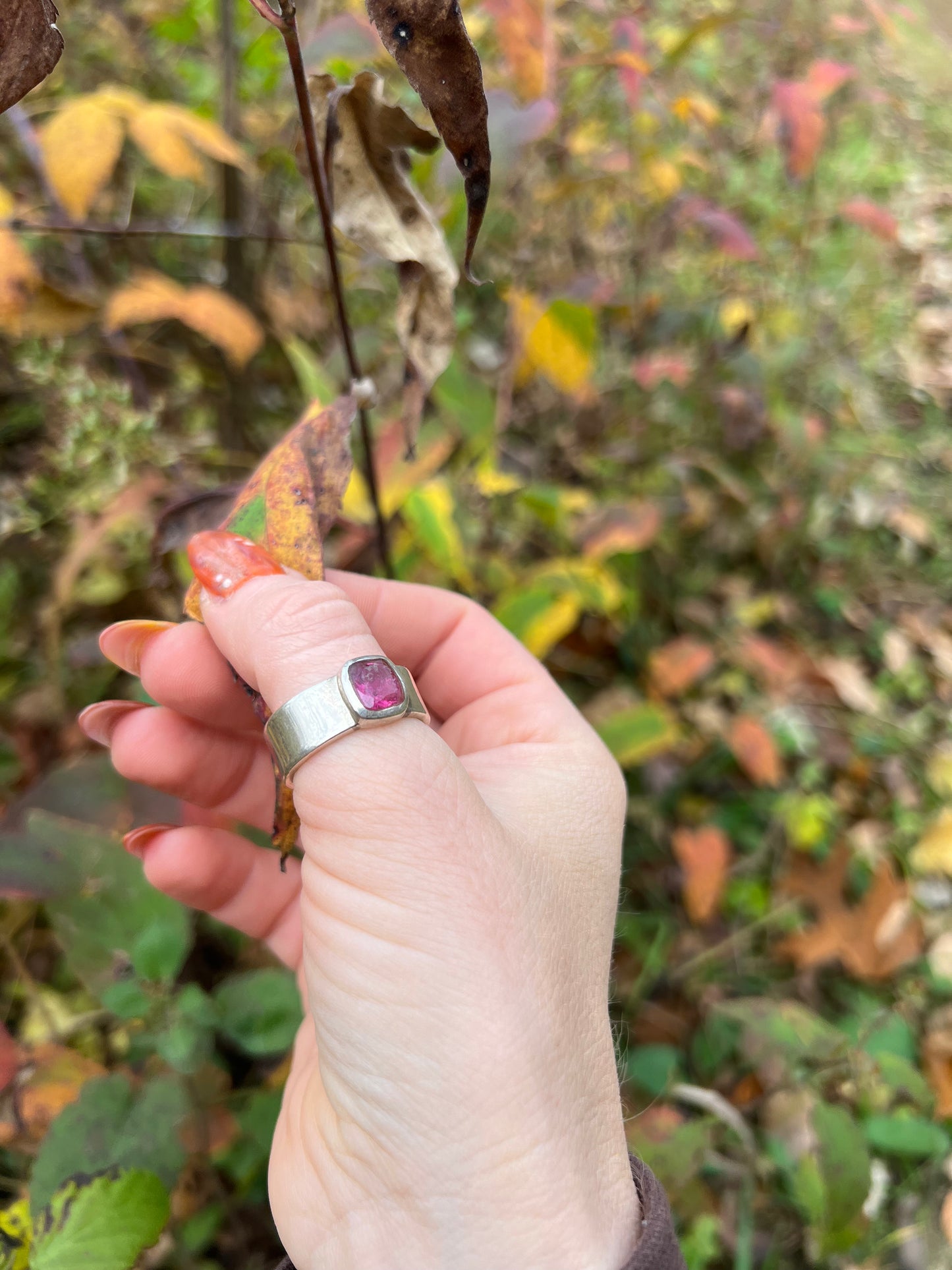 Pink Tourmaline Sterling silver ring