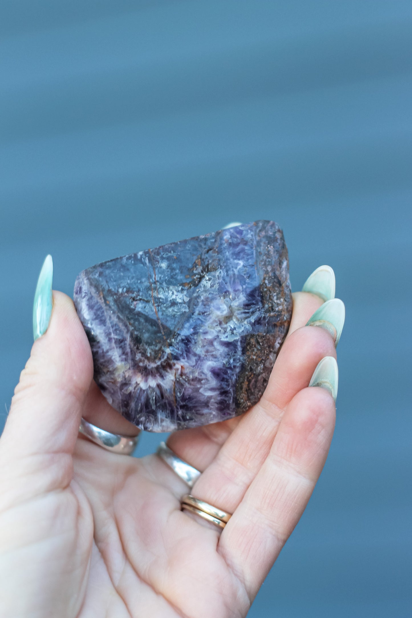 Amethyst Chevron Tumbled Stone
