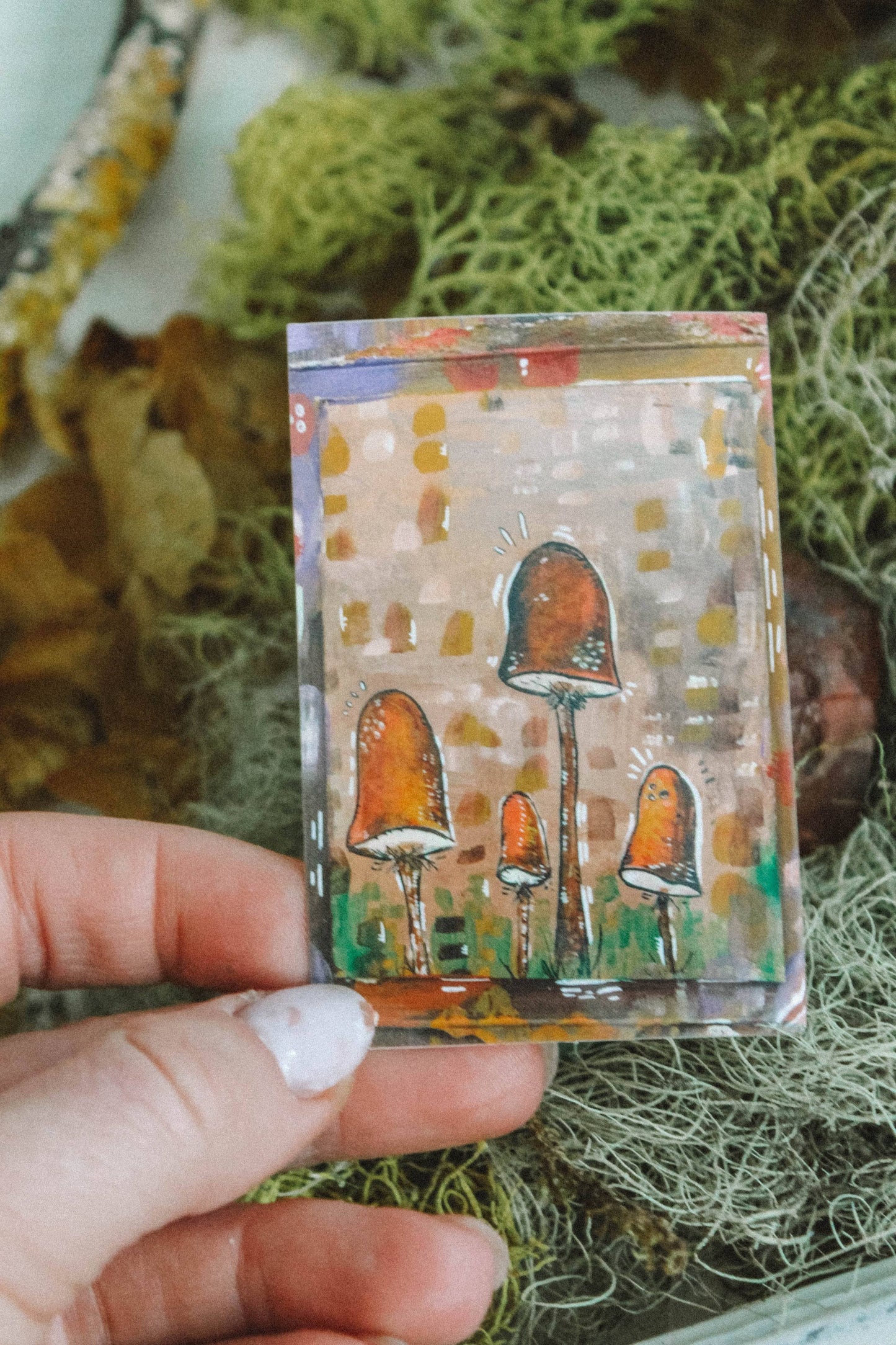 Mushroom Friends Vinyl sticker // handmade design by Lou