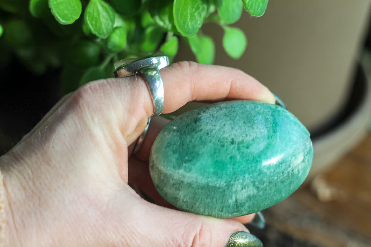 Fluorite Palm Stone