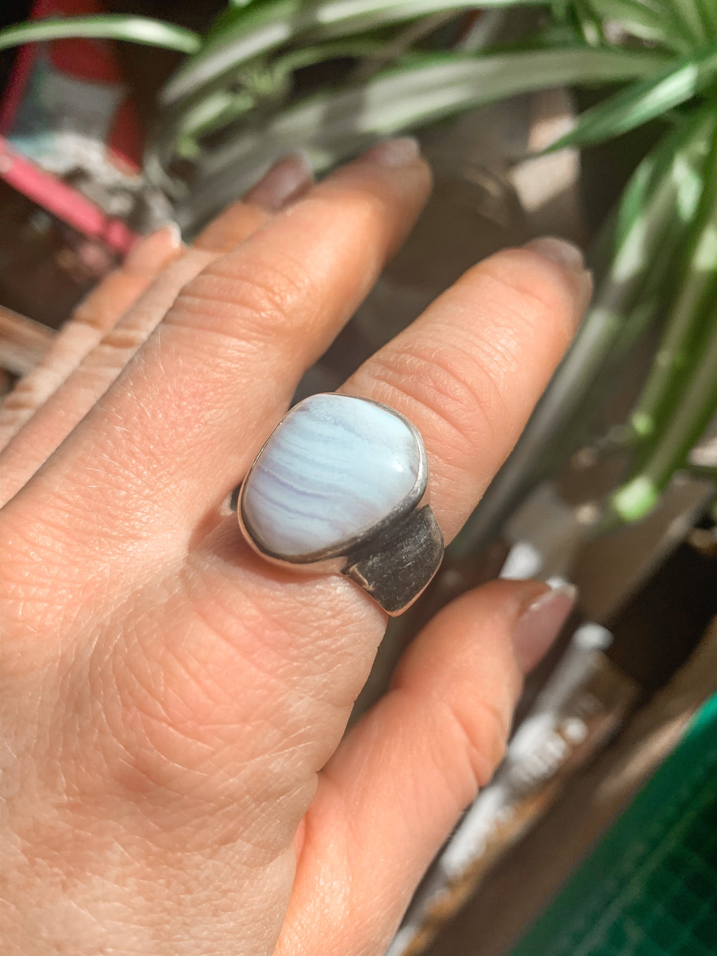Blue Lace Agate Ring // Size 7