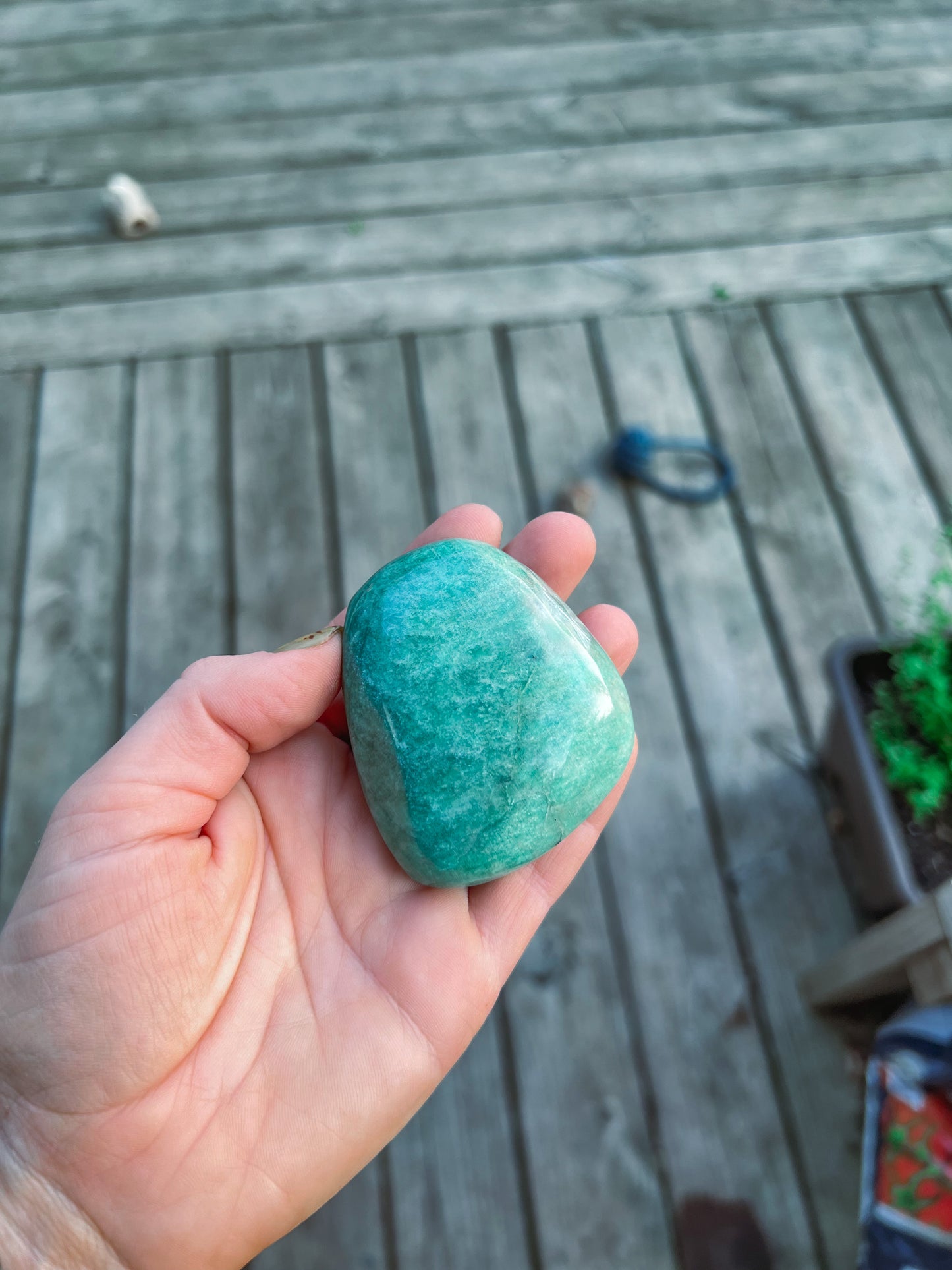 Blue Green Amazonite Palmstone